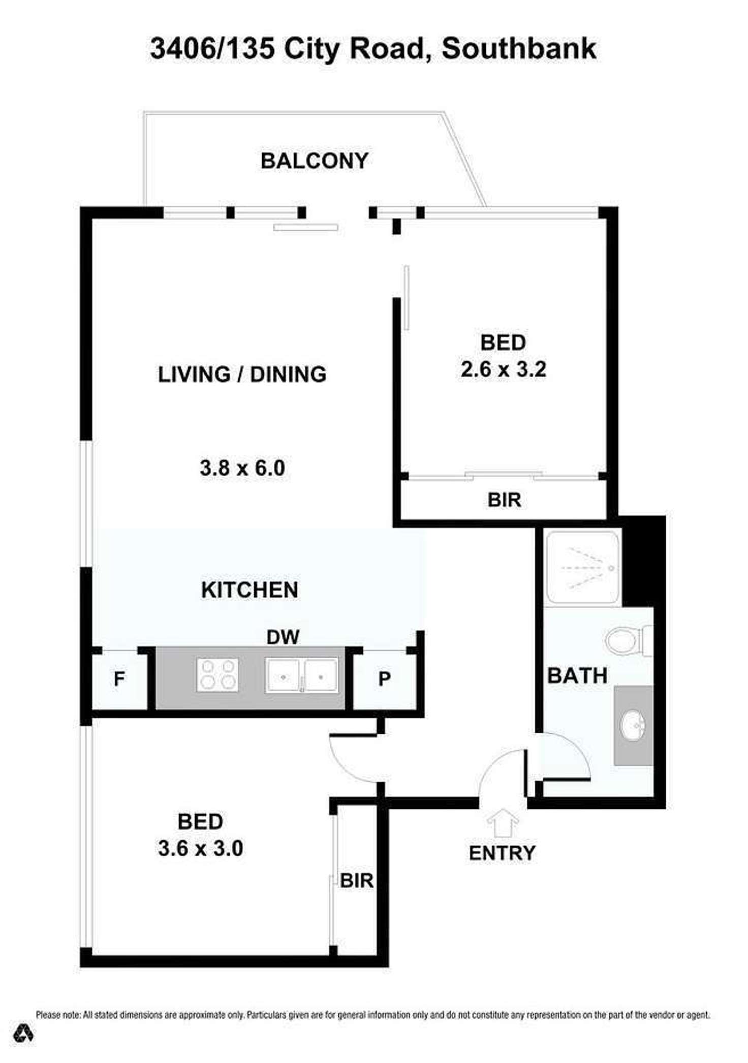 Floorplan of Homely apartment listing, 3406/135 City Road, Southbank VIC 3006