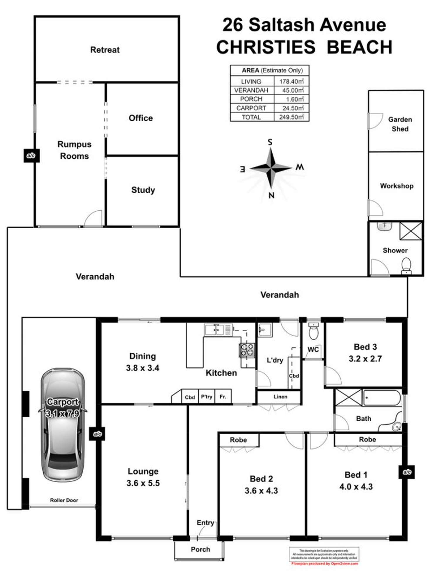 Floorplan of Homely house listing, 26 Saltash Avenue, Christies Beach SA 5165