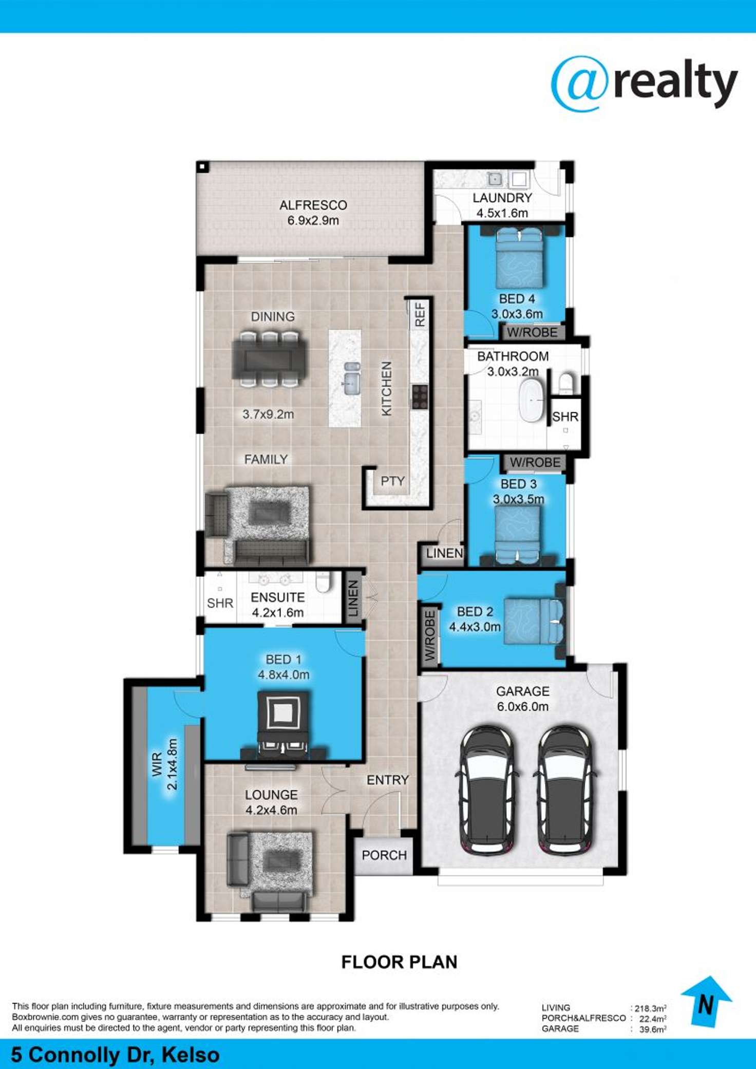 Floorplan of Homely house listing, 5 Connolly Drive, Kelso NSW 2795