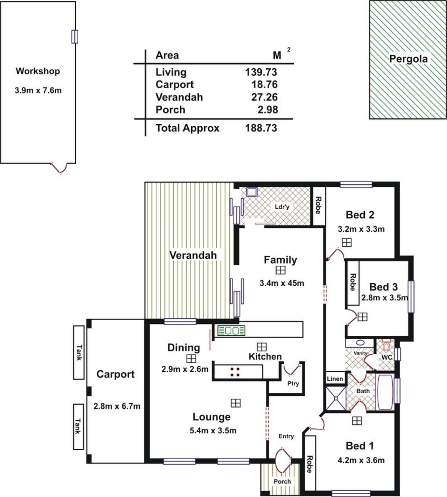 Floorplan of Homely house listing, 2 Hedgerow Drive, Gulfview Heights SA 5096
