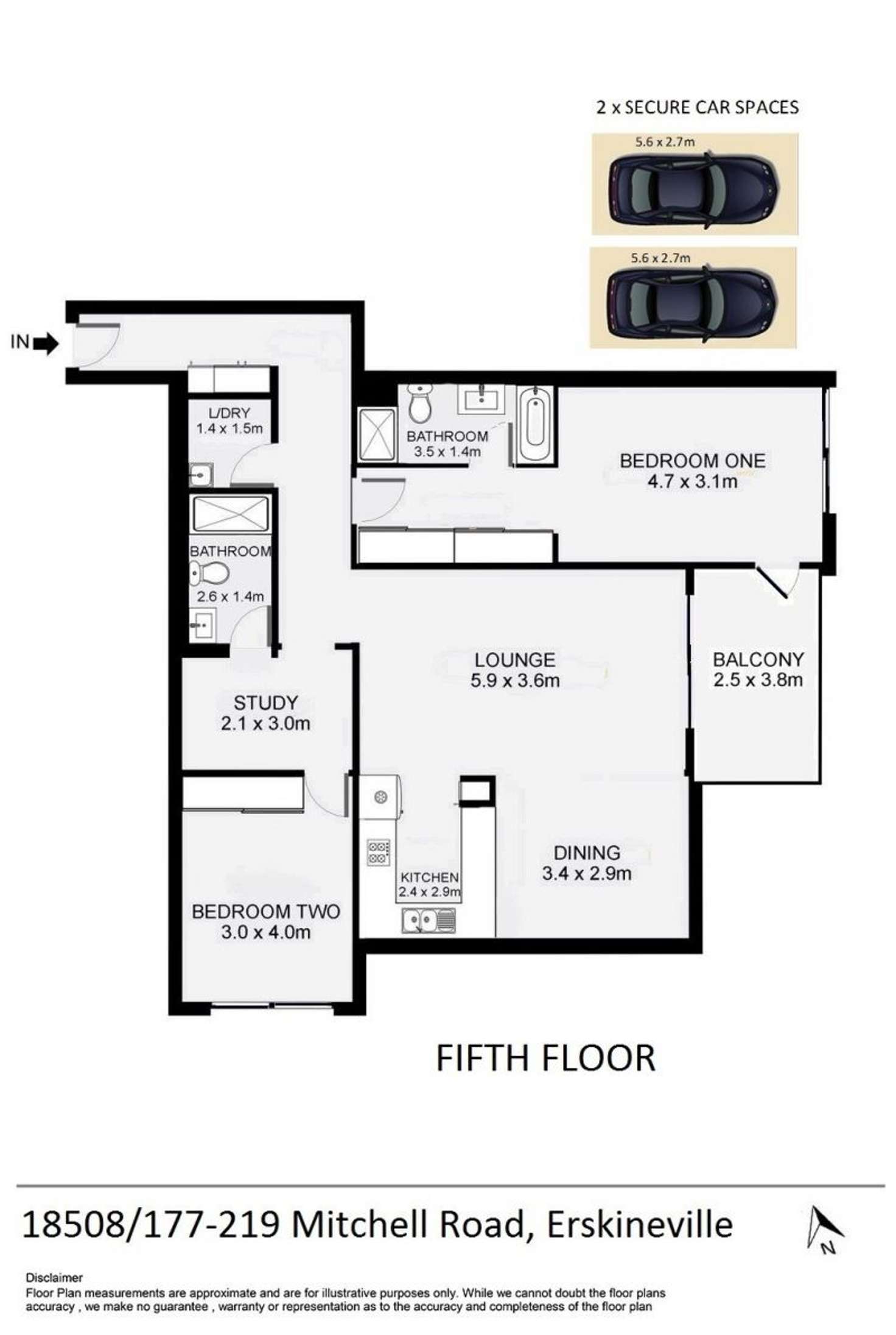 Floorplan of Homely apartment listing, 18508/177-219 Mitchell Road, Erskineville NSW 2043