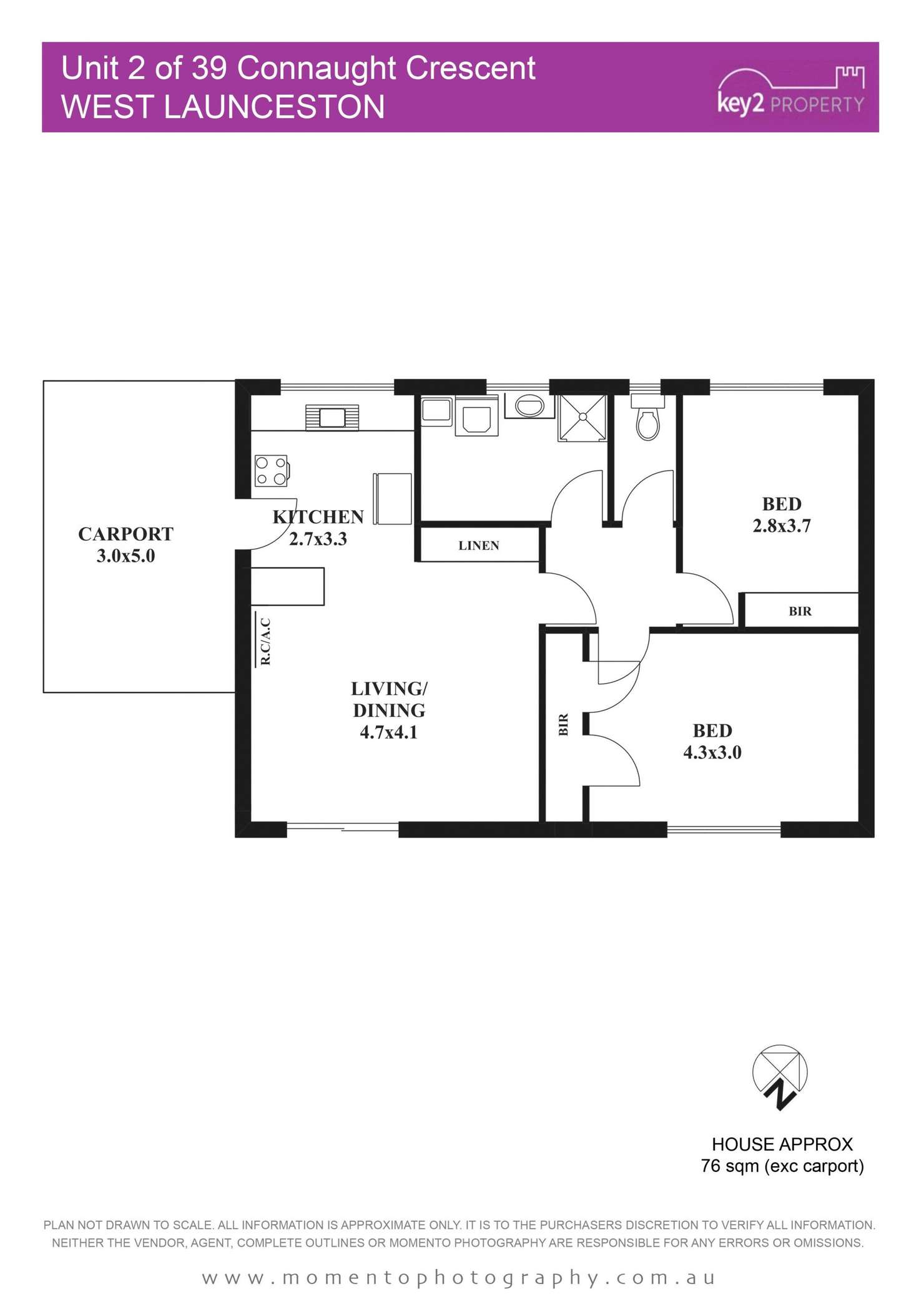 Floorplan of Homely unit listing, 2/39 Connaught Crescent, West Launceston TAS 7250