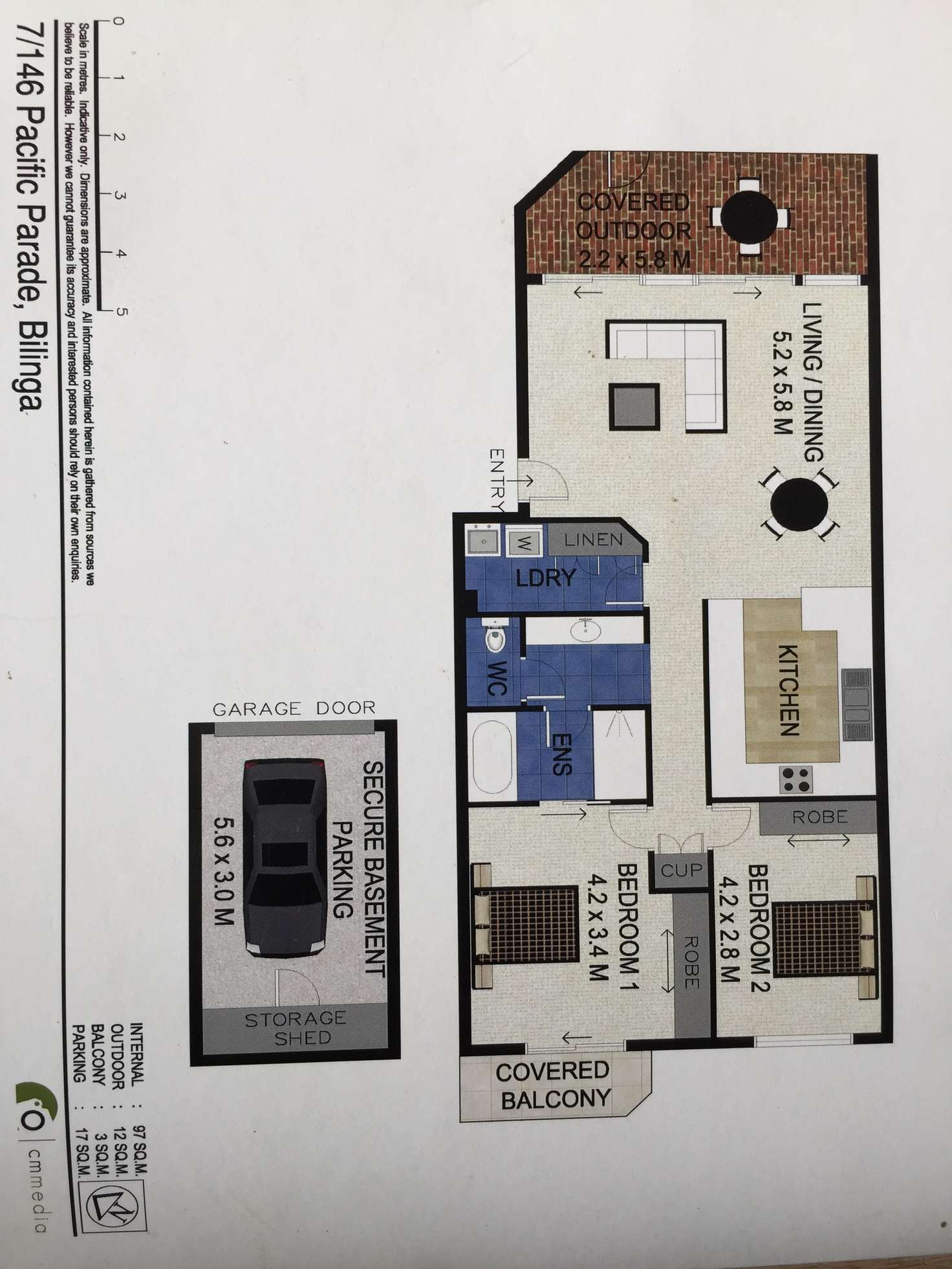 Floorplan of Homely unit listing, 7/146 Pacific Parade, Bilinga QLD 4225