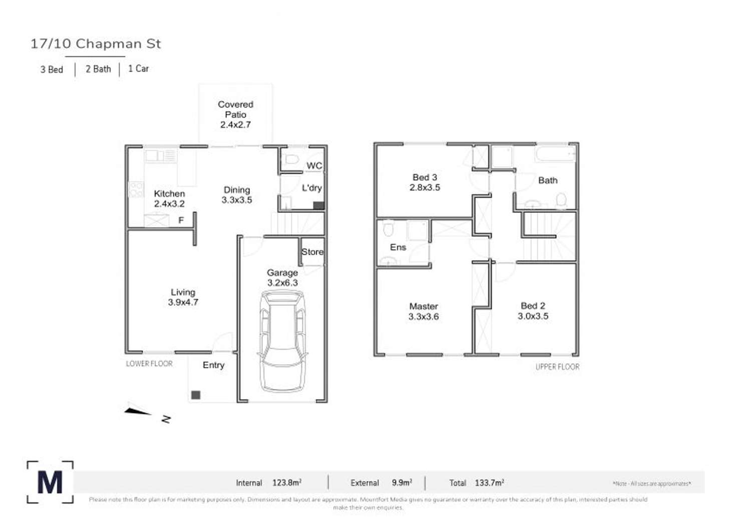 Floorplan of Homely townhouse listing, 17/10 Chapman Place, Oxley QLD 4075