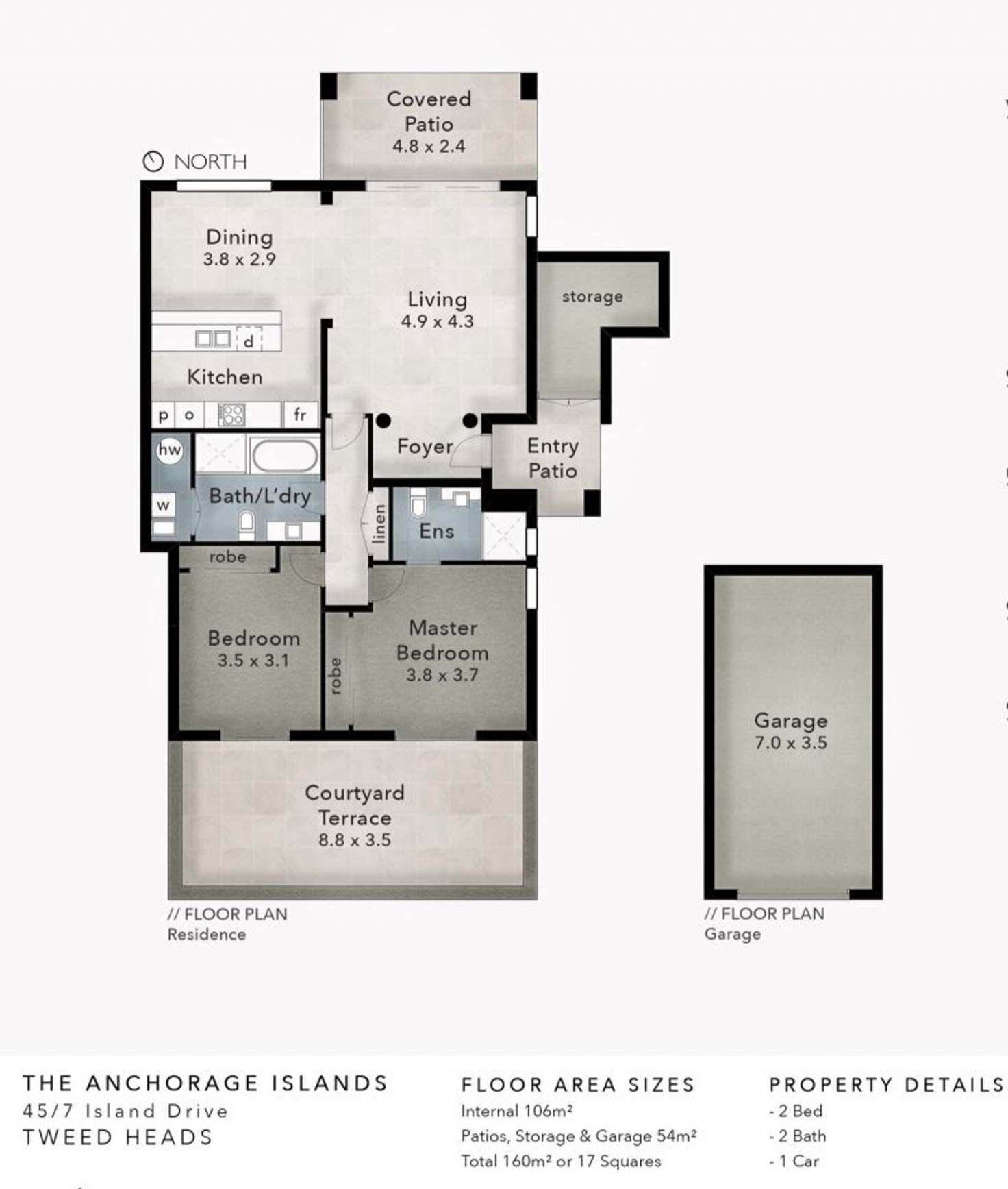 Floorplan of Homely apartment listing, 45/7 Island Drive, Tweed Heads NSW 2485