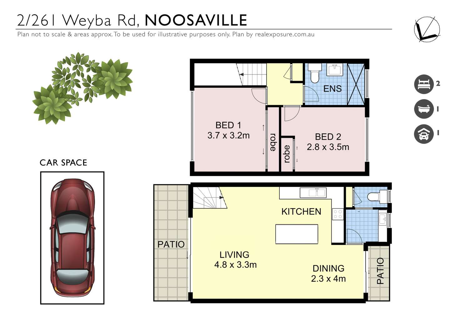 Floorplan of Homely unit listing, 2/261 Weyba Road, Noosaville QLD 4566