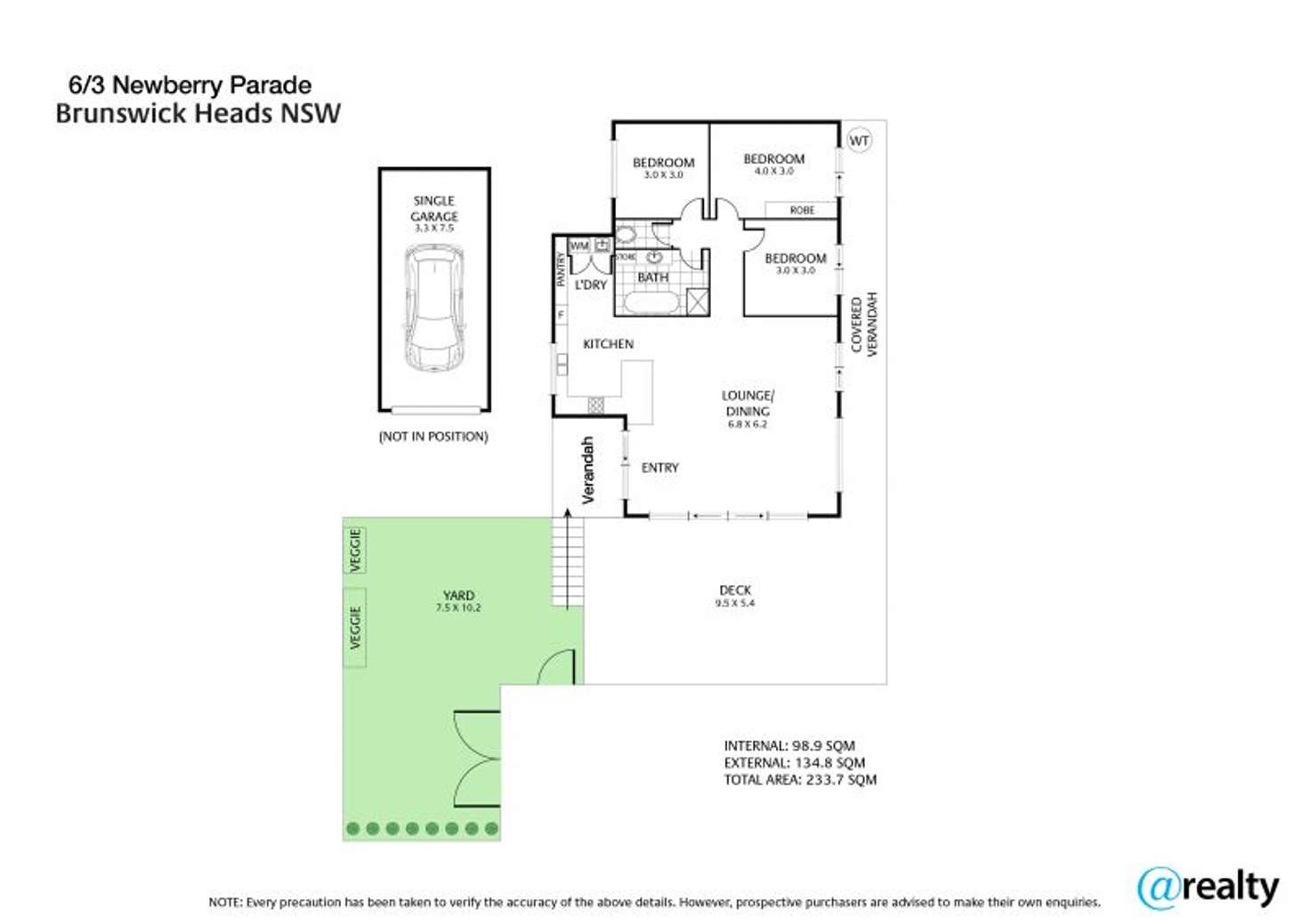 Floorplan of Homely unit listing, 6/3 Newberry Parade, Brunswick Heads NSW 2483
