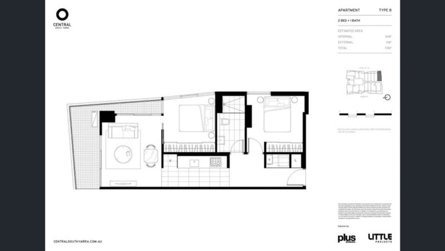 Floorplan of Homely apartment listing, 2108/3 Yarra Street, South Yarra VIC 3141