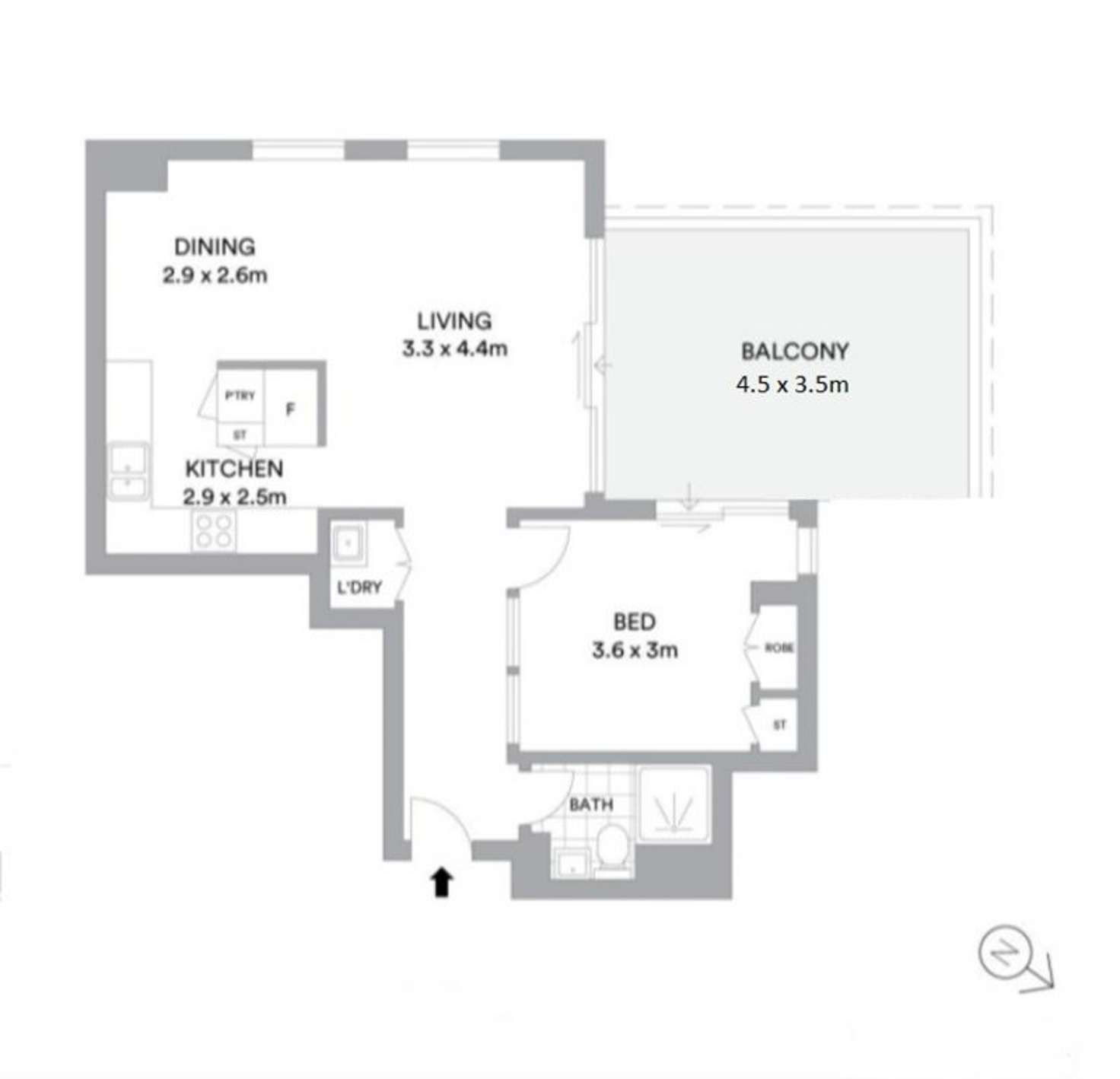 Floorplan of Homely apartment listing, 509/24 Levey St, Wolli Creek NSW 2205