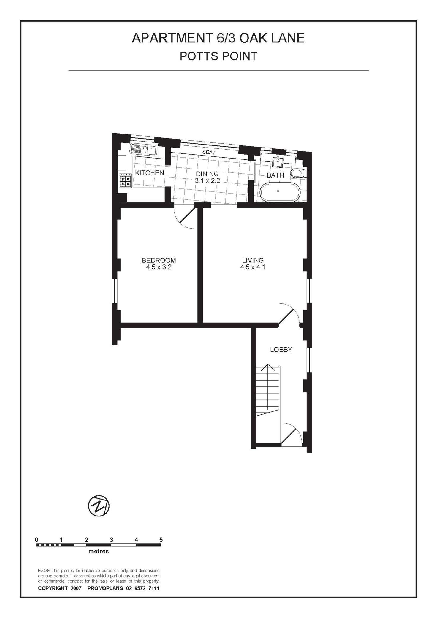 Floorplan of Homely apartment listing, 6/3 Oak Lane, Potts Point NSW 2011