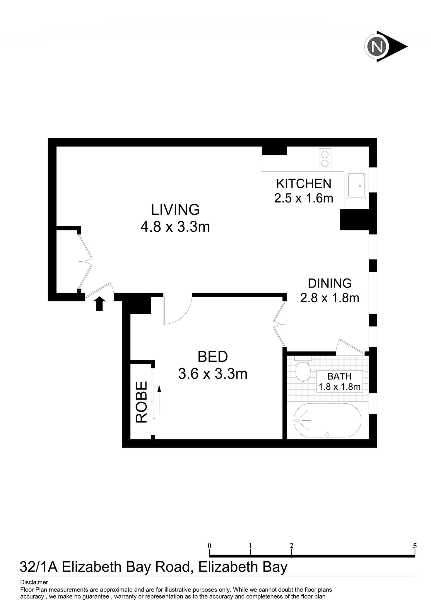 Floorplan of Homely apartment listing, 32/1A Elizabeth Bay Road, Elizabeth Bay NSW 2011