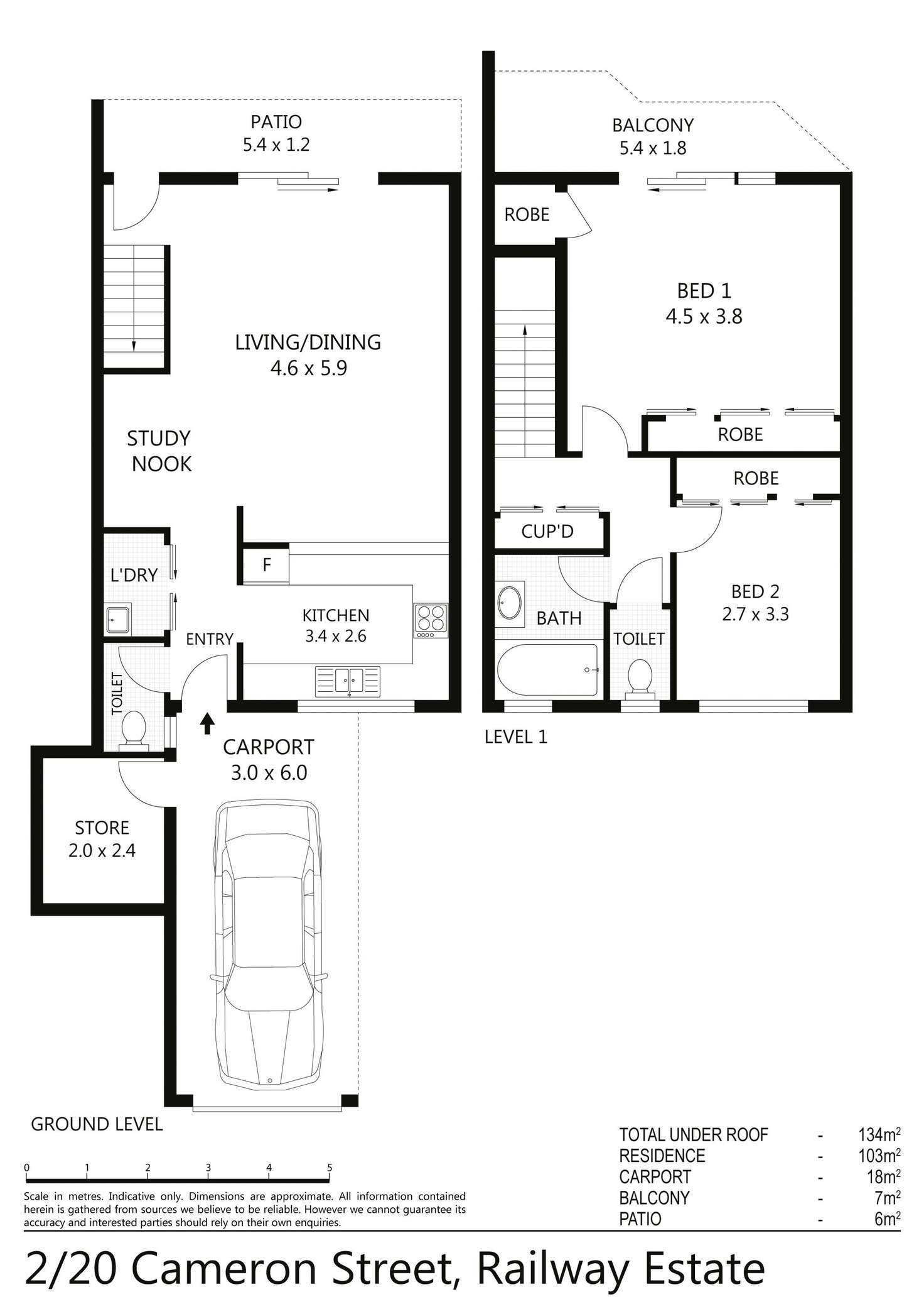 Floorplan of Homely unit listing, 2/20-22 Cameron Street, Railway Estate QLD 4810