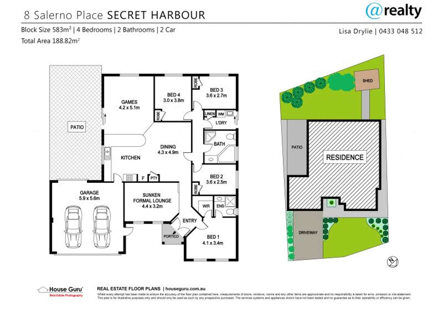 Floorplan of Homely house listing, 8 Salerno Place, Secret Harbour WA 6173