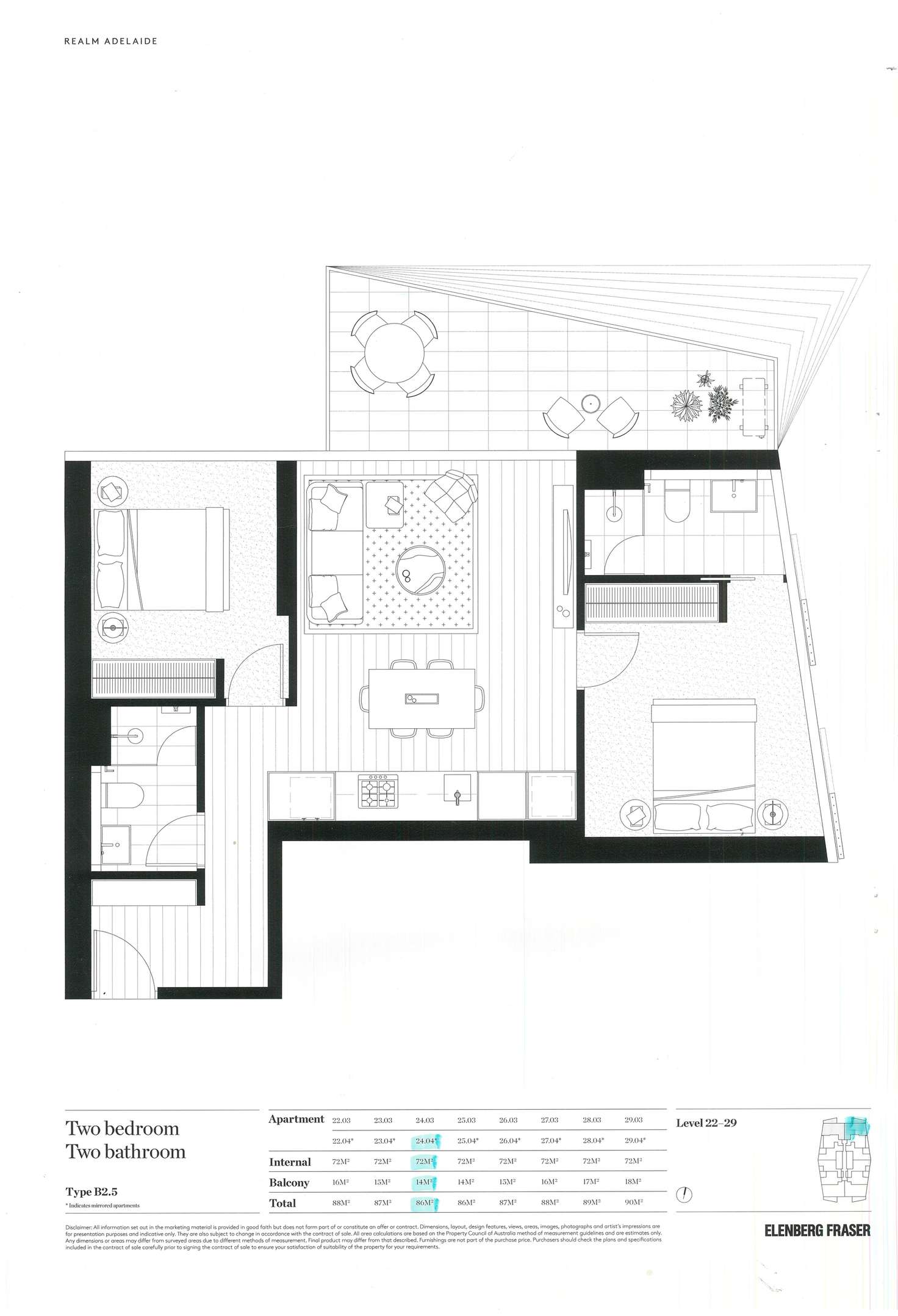 Floorplan of Homely apartment listing, 2404/15-17 Austin Street, Adelaide SA 5000
