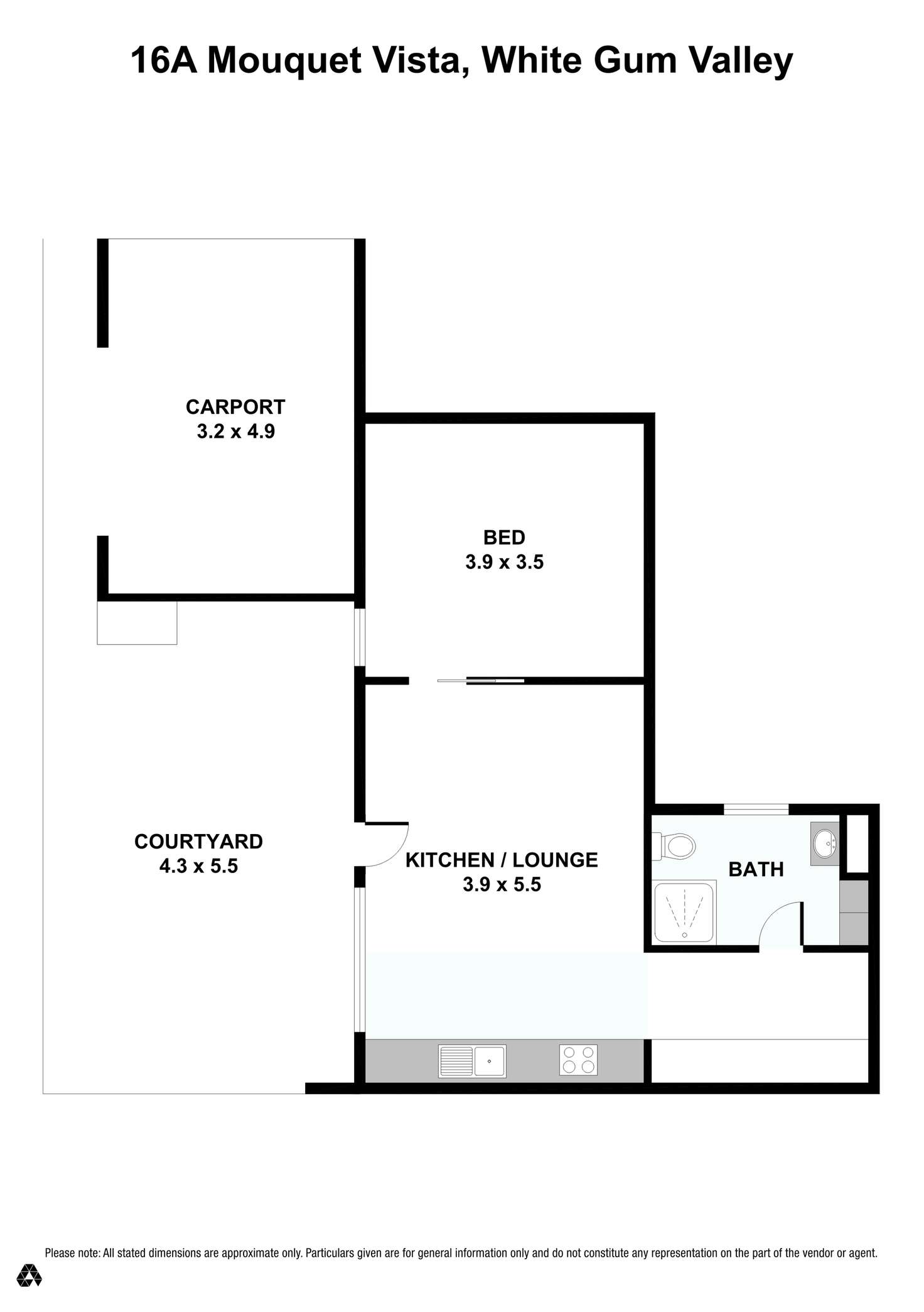 Floorplan of Homely apartment listing, 1/16 Mouquet Vista, White Gum Valley WA 6162