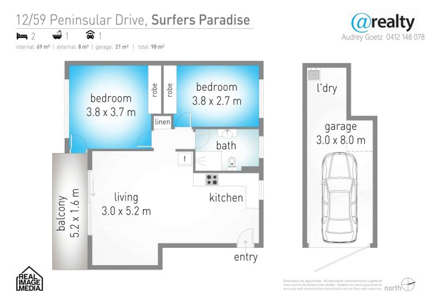 Floorplan of Homely unit listing, 12/59 Peninsular Drive, Surfers Paradise QLD 4217