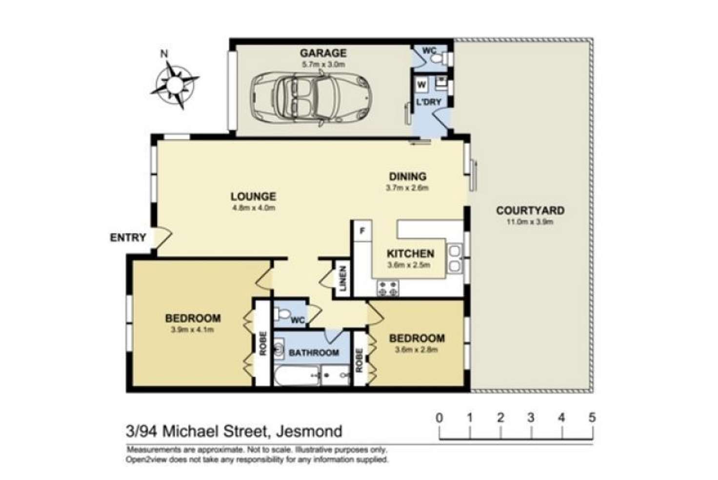 Floorplan of Homely townhouse listing, 3/94 Michael Street, Jesmond NSW 2299