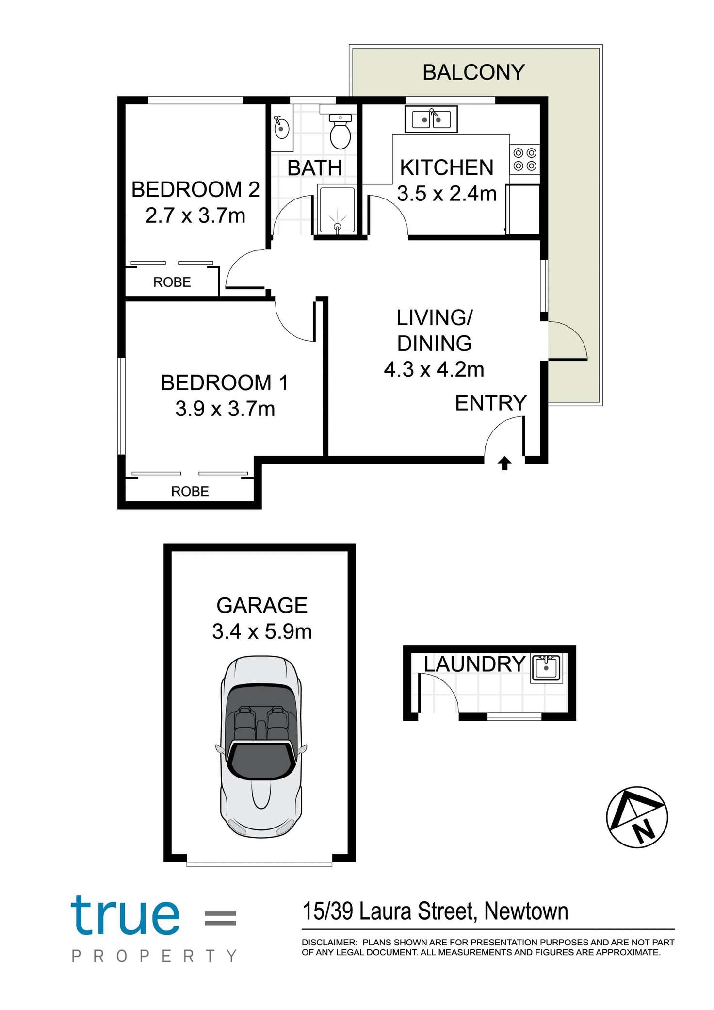 Floorplan of Homely apartment listing, 15/39 Laura Street, Newtown NSW 2042