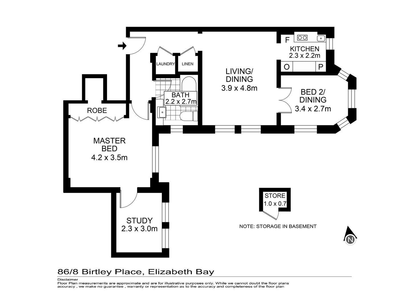 Floorplan of Homely apartment listing, Birtley Towers 86/8 Birtley Place, Elizabeth Bay NSW 2011