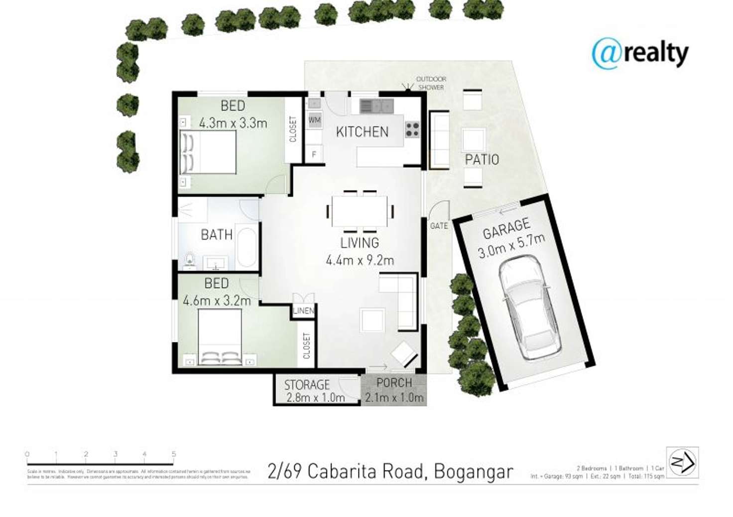 Floorplan of Homely semiDetached listing, 2/69 Cabarita Road, Bogangar NSW 2488