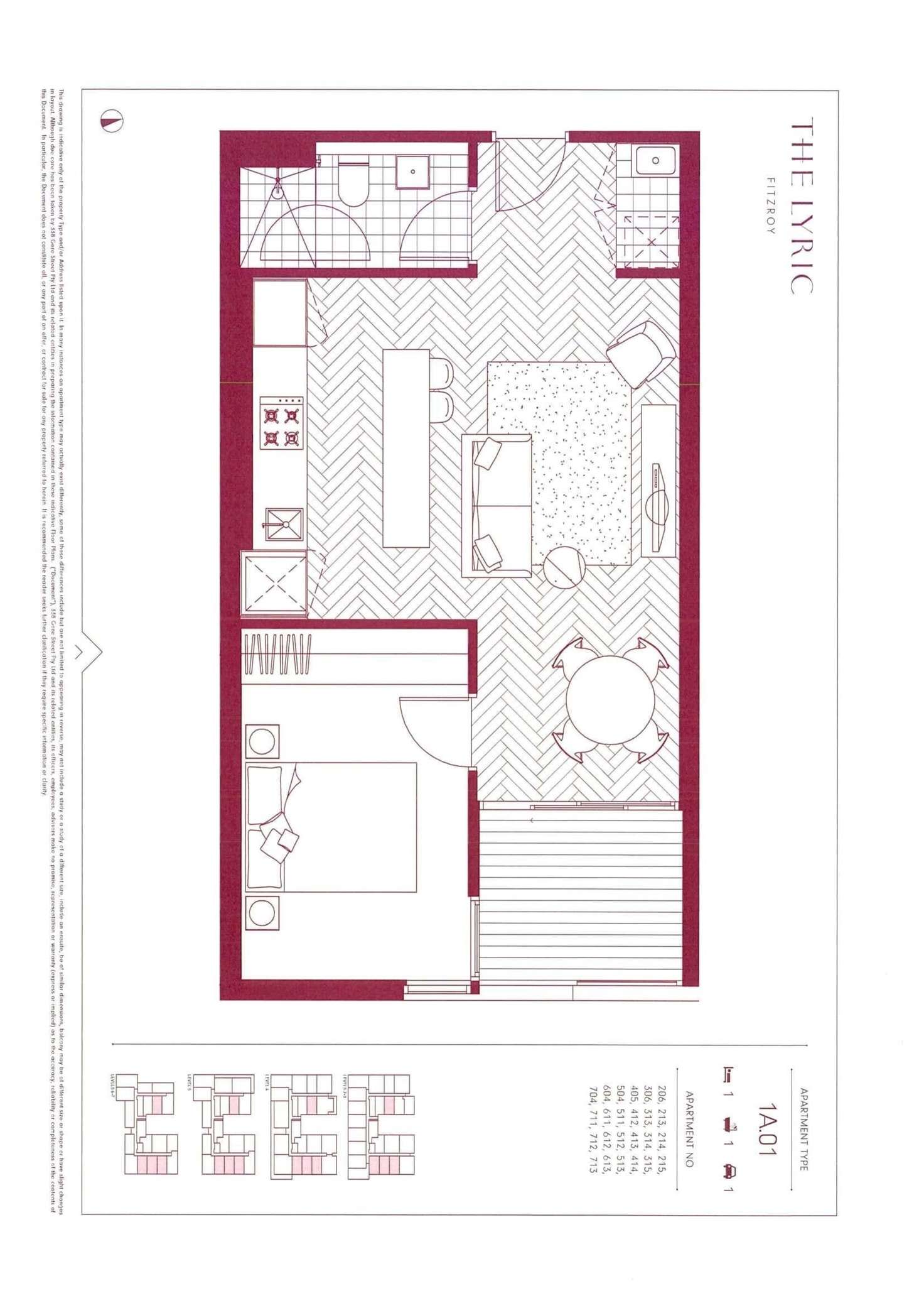 Floorplan of Homely apartment listing, 214/338 Gore Street, Fitzroy VIC 3065