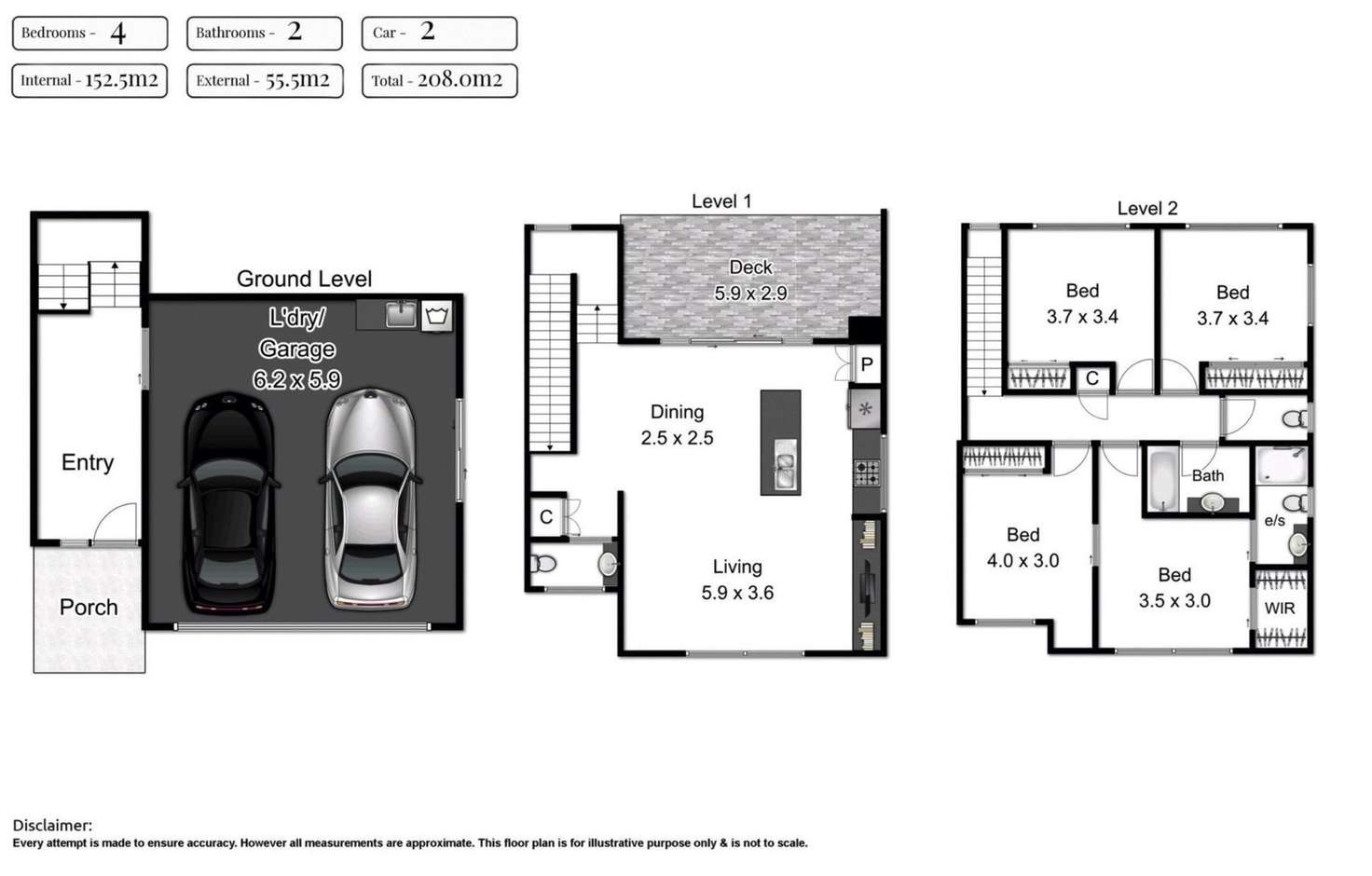 Floorplan of Homely townhouse listing, 52 Currumbin Chase, Currumbin QLD 4223