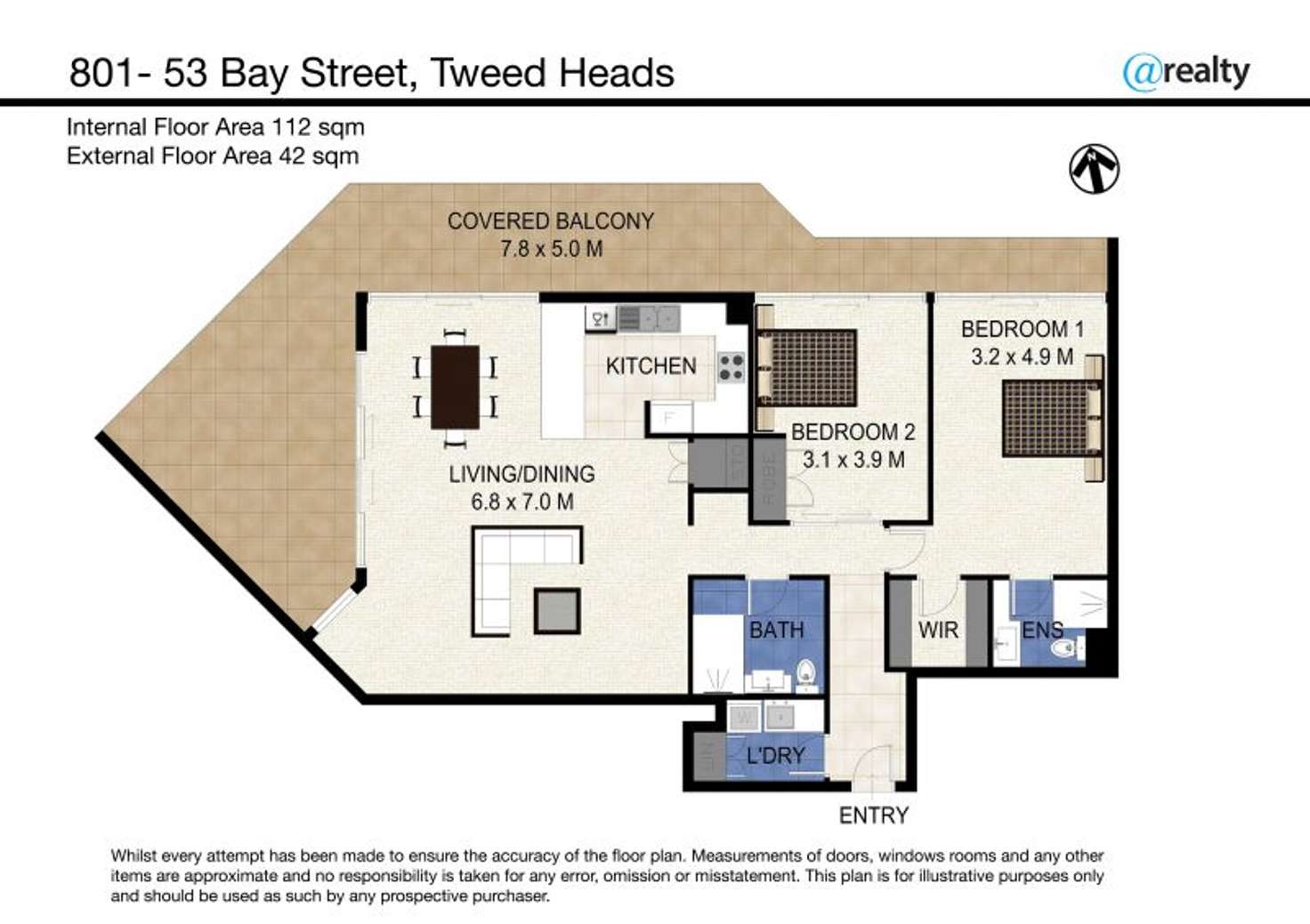Floorplan of Homely unit listing, 801/53 Bay Street, Tweed Heads NSW 2485