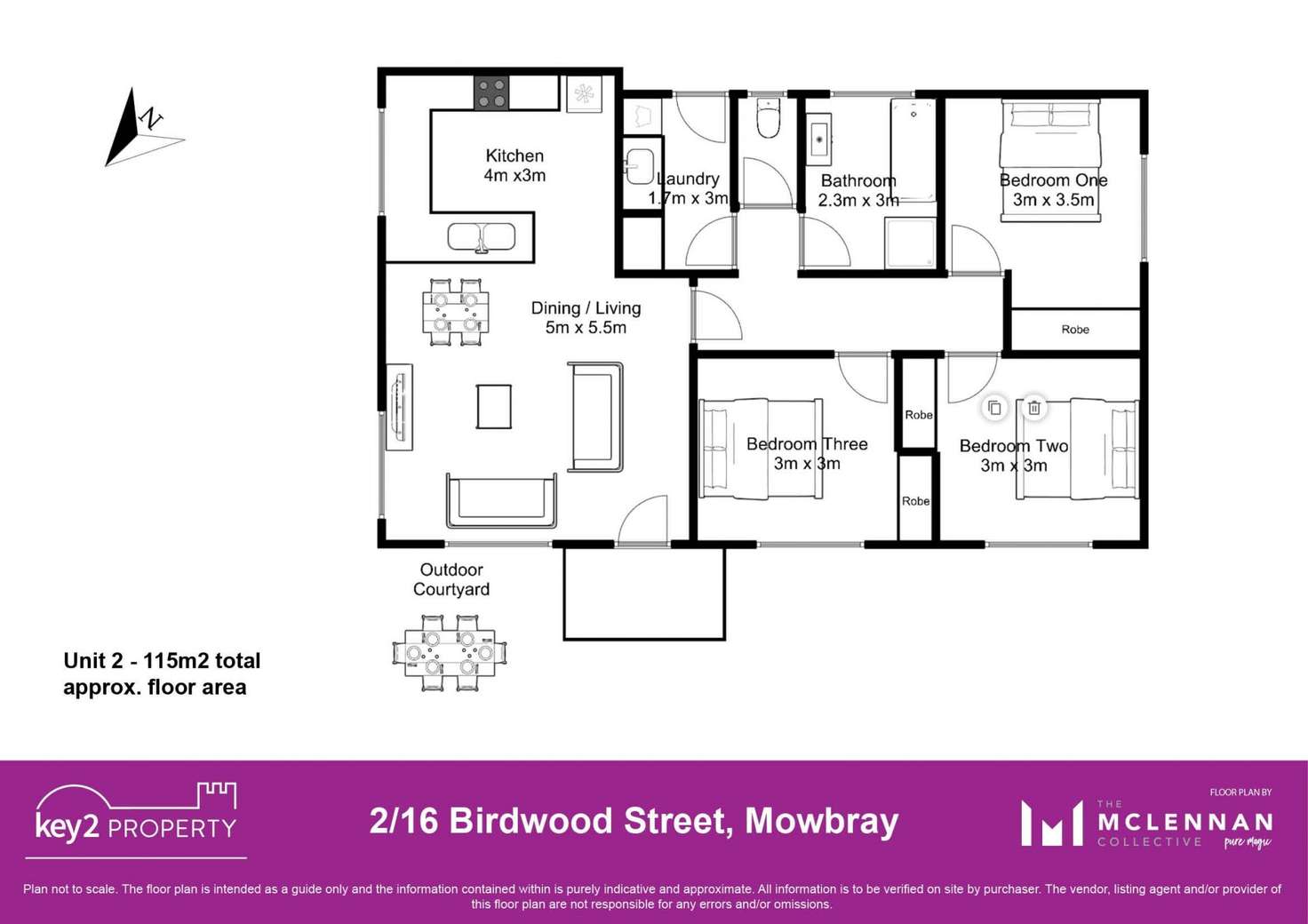 Floorplan of Homely unit listing, 2/16 Birdwood Street, Mowbray TAS 7248