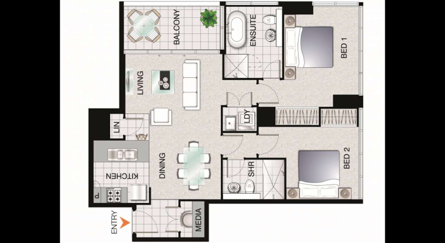 Floorplan of Homely apartment listing, 2909/2 como crescent, Southport QLD 4215