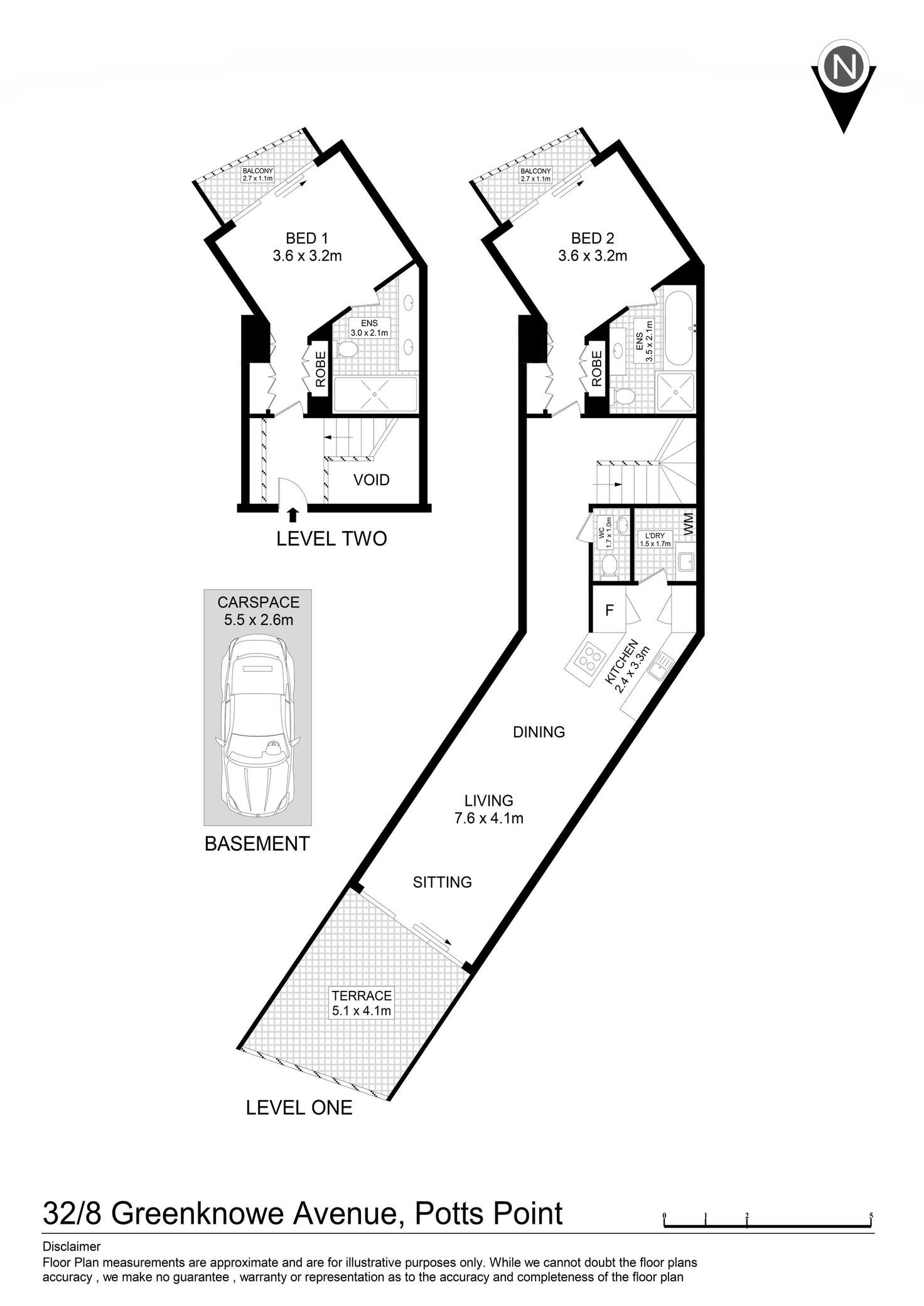 Floorplan of Homely apartment listing, 32/8 Greenknowe Avenue, Elizabeth Bay NSW 2011