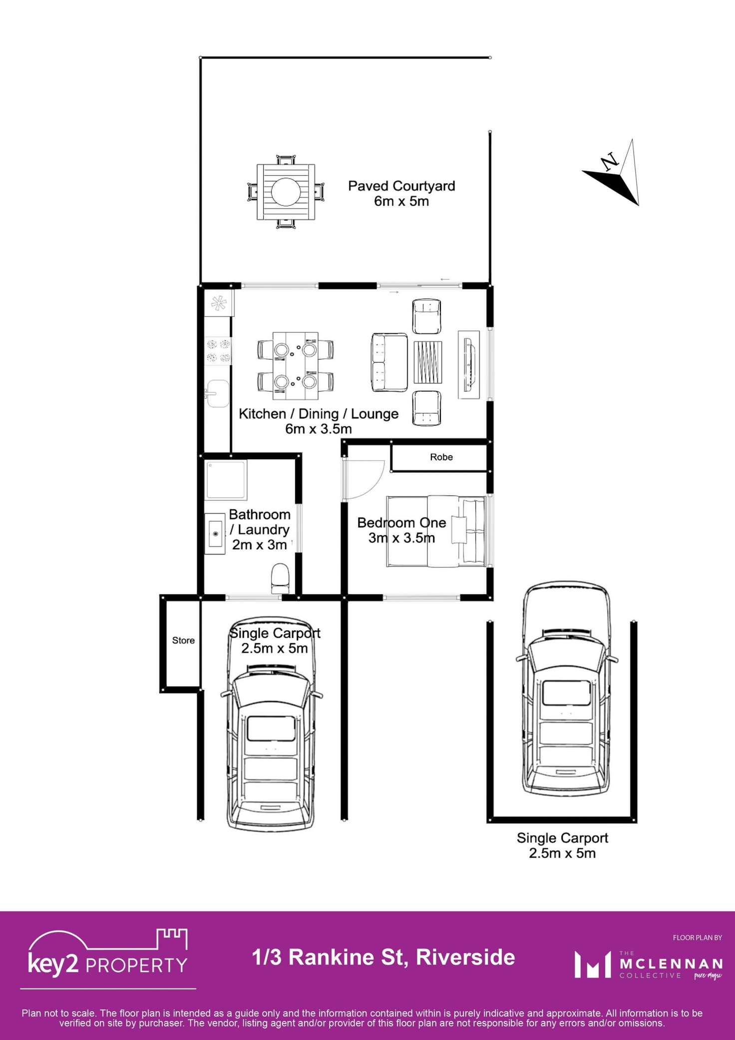 Floorplan of Homely unit listing, 1/3 Rankine Street, Riverside TAS 7250