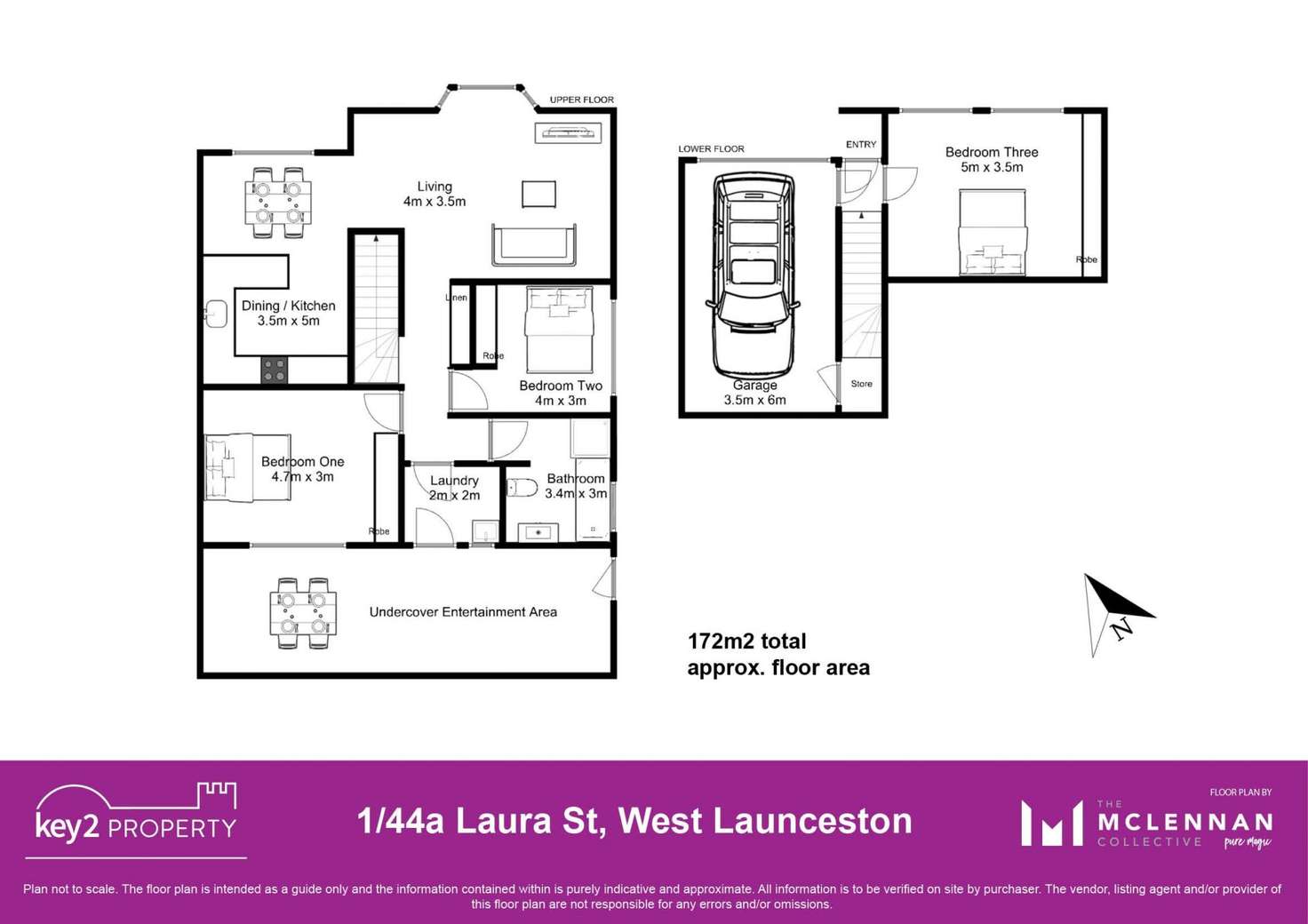 Floorplan of Homely unit listing, 1/44A Laura Street, West Launceston TAS 7250