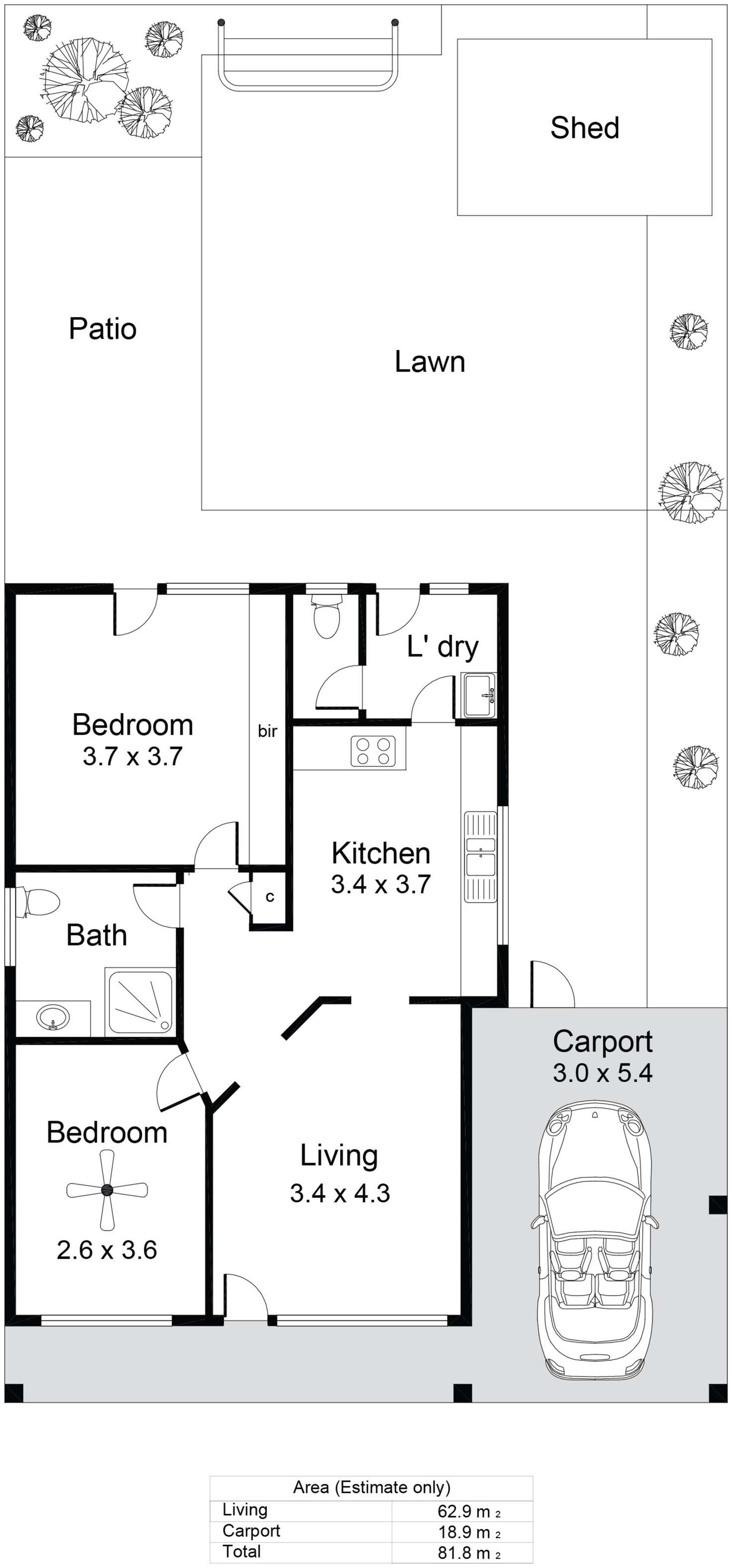 Floorplan of Homely unit listing, 3/48 Castle Street, Edwardstown SA 5039