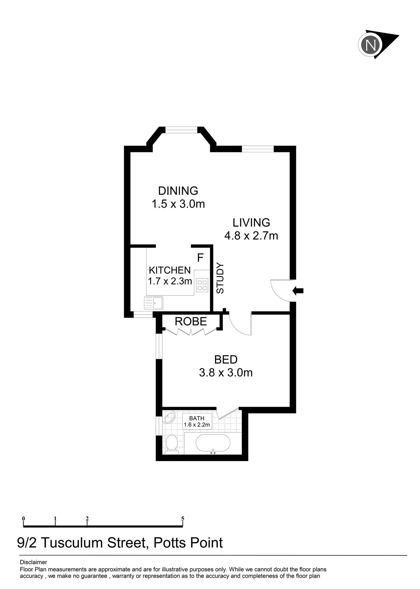 Floorplan of Homely apartment listing, 9/2 Tusculum Street, Potts Point NSW 2011