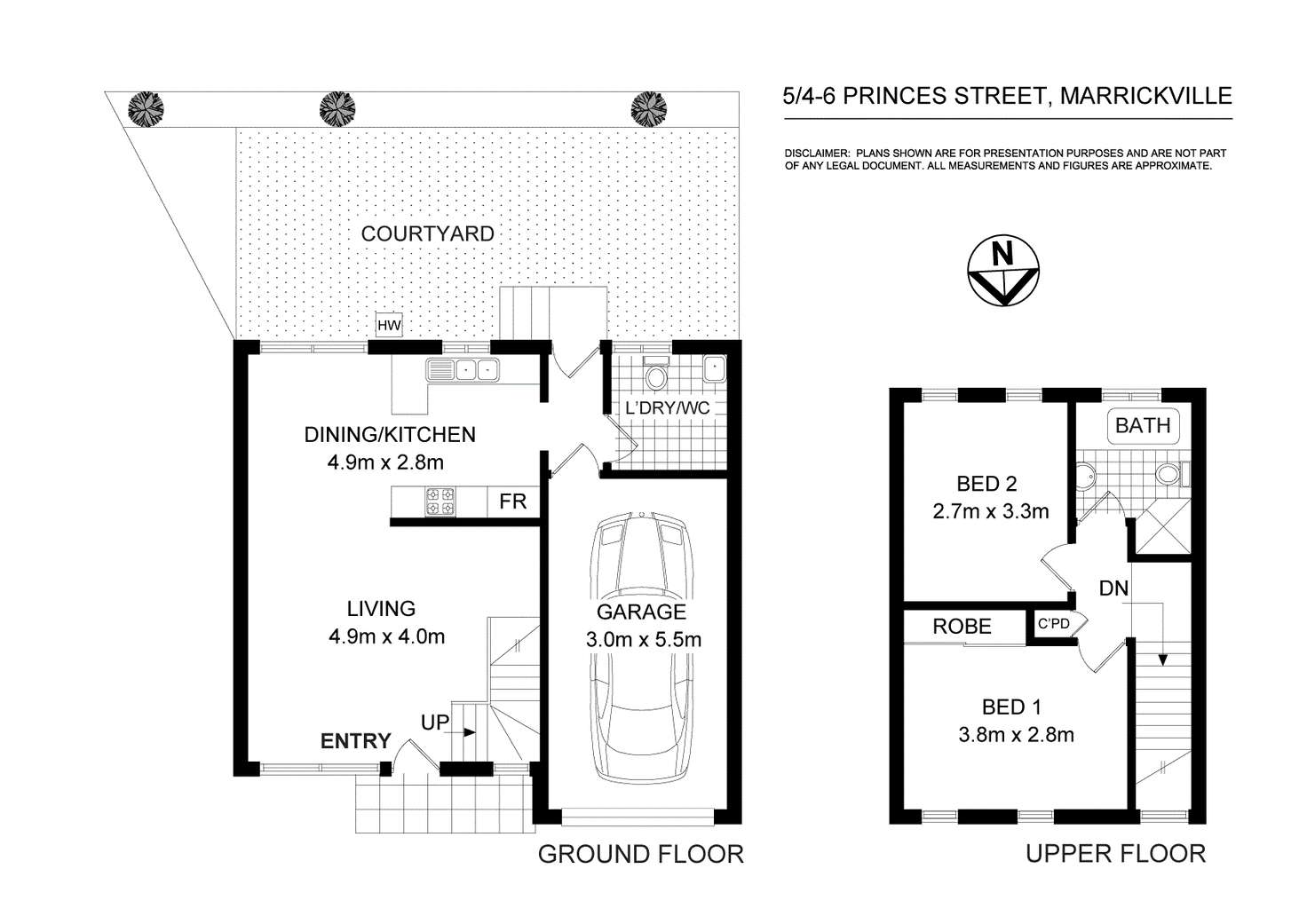 Floorplan of Homely townhouse listing, 5/4-6 Princes Street, Marrickville NSW 2204