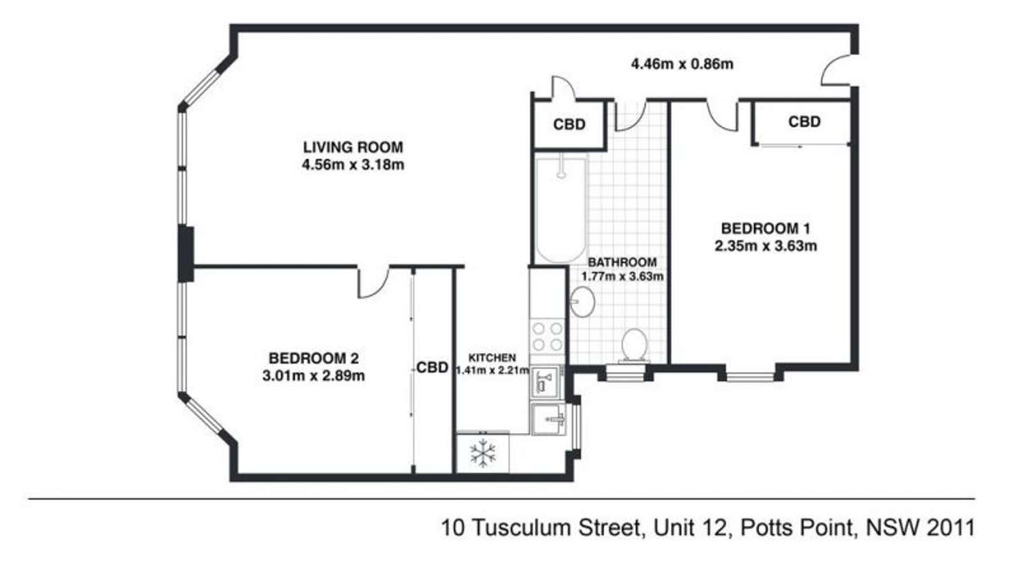 Floorplan of Homely apartment listing, 12/10 Tusculum Street, Potts Point NSW 2011
