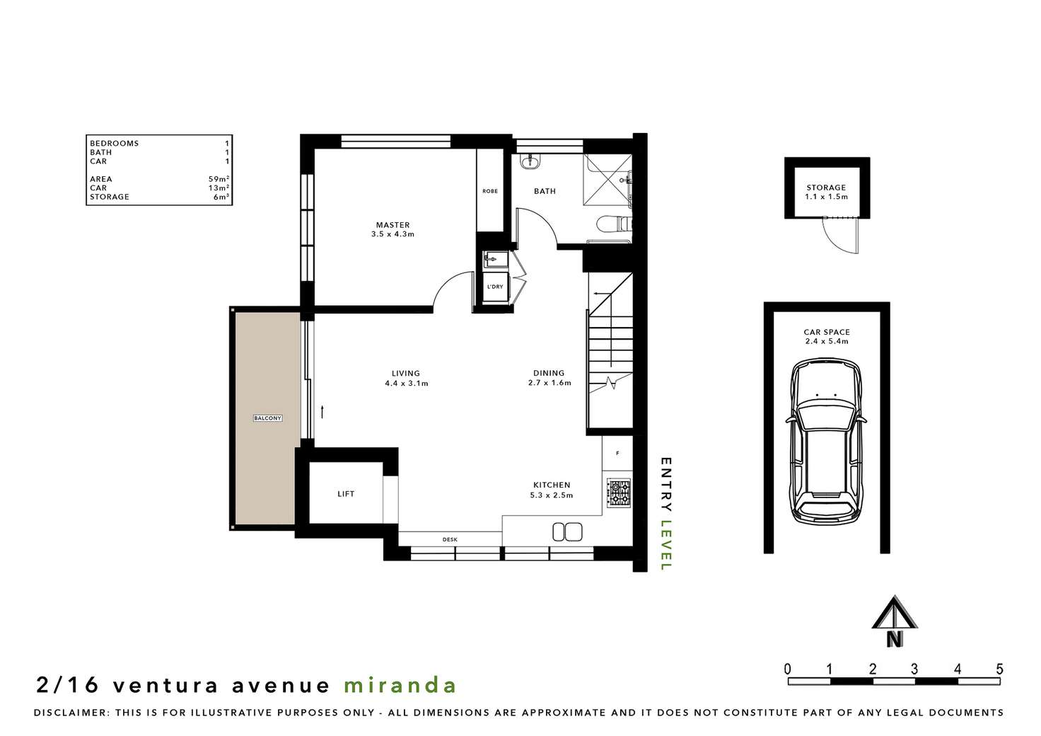 Floorplan of Homely apartment listing, 2/16 Ventura Ave, Miranda NSW 2228