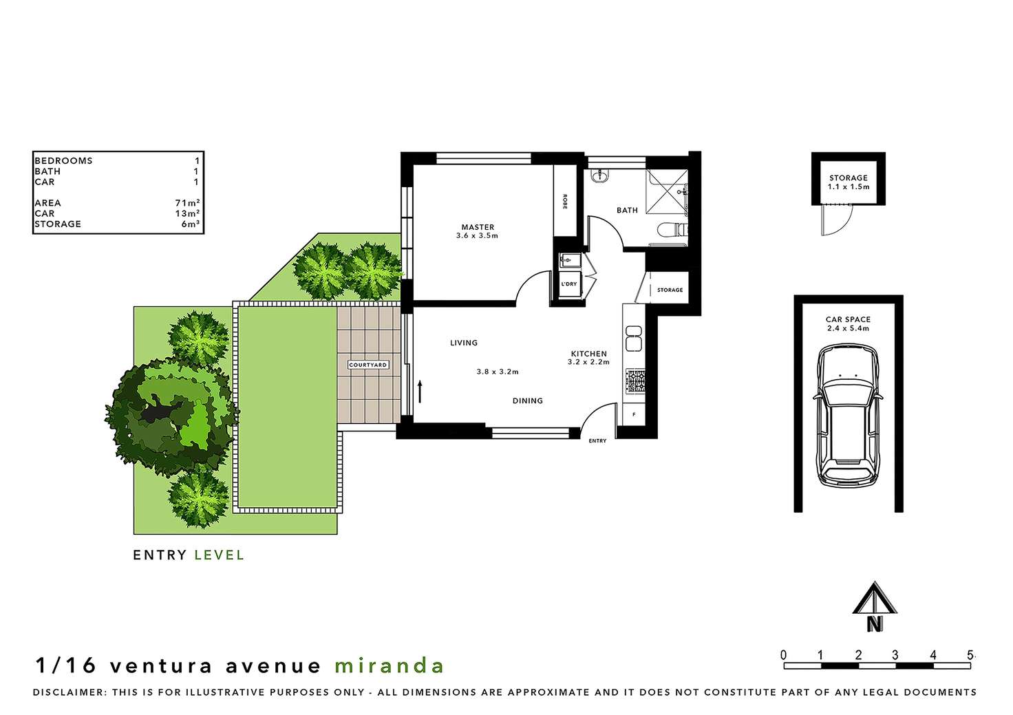 Floorplan of Homely apartment listing, 1/16 Ventura Ave, Miranda NSW 2228
