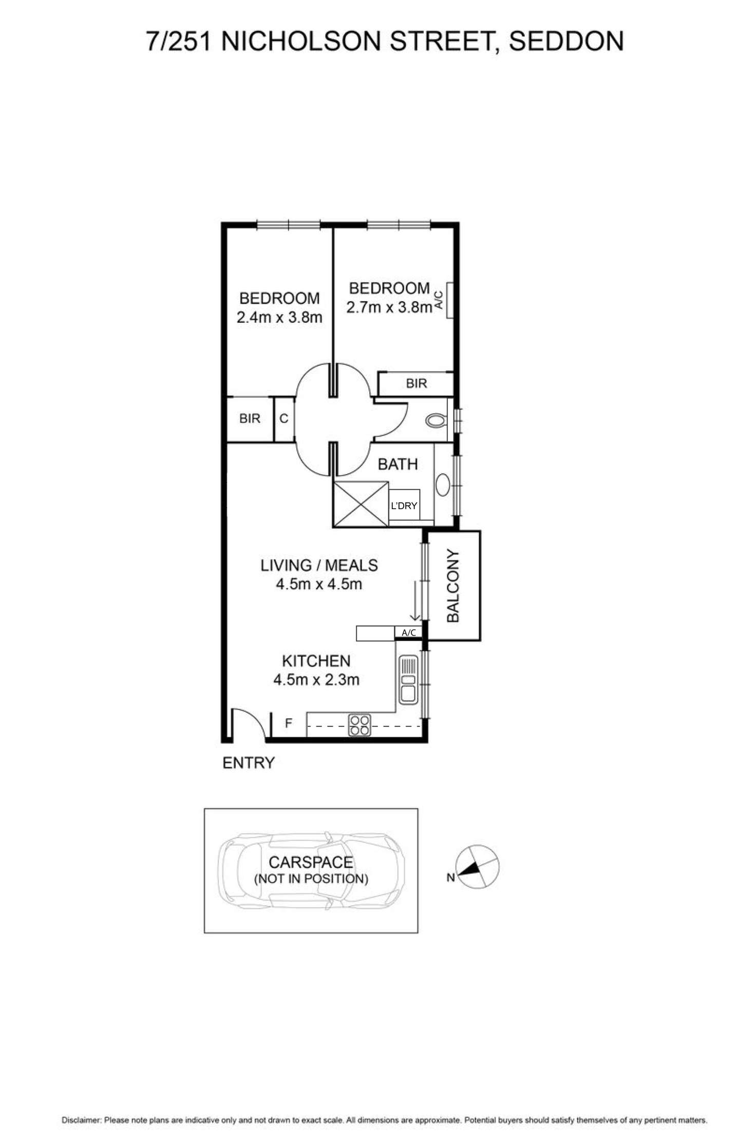 Floorplan of Homely apartment listing, 7/251 Nicholson Street, Seddon VIC 3011