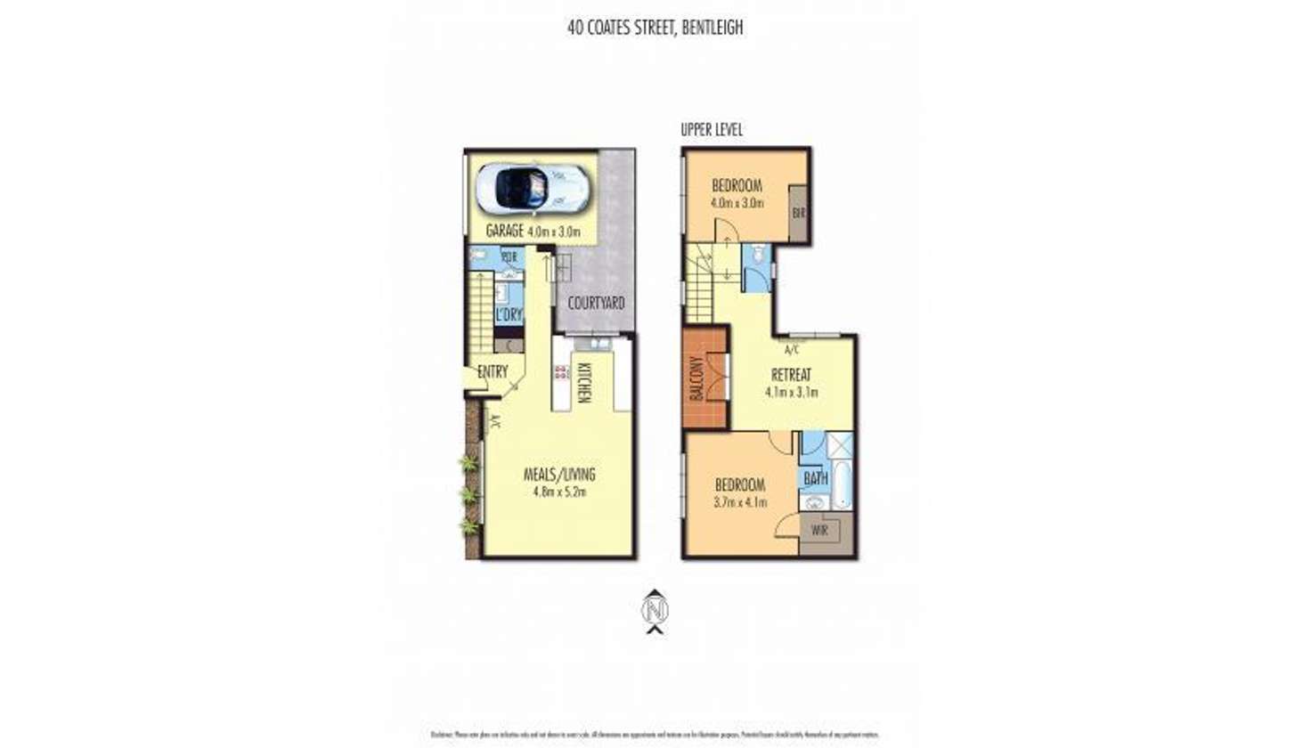 Floorplan of Homely townhouse listing, 40 Coates St, Bentleigh VIC 3204