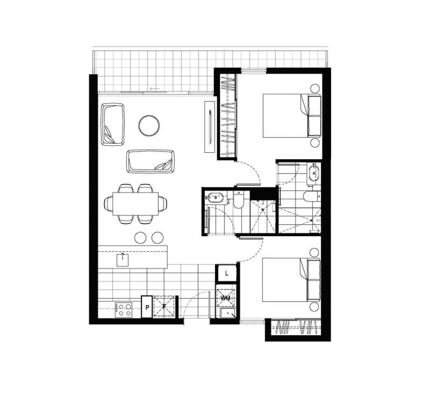 Floorplan of Homely apartment listing, 2307/178 Edward Street, Brunswick East VIC 3057
