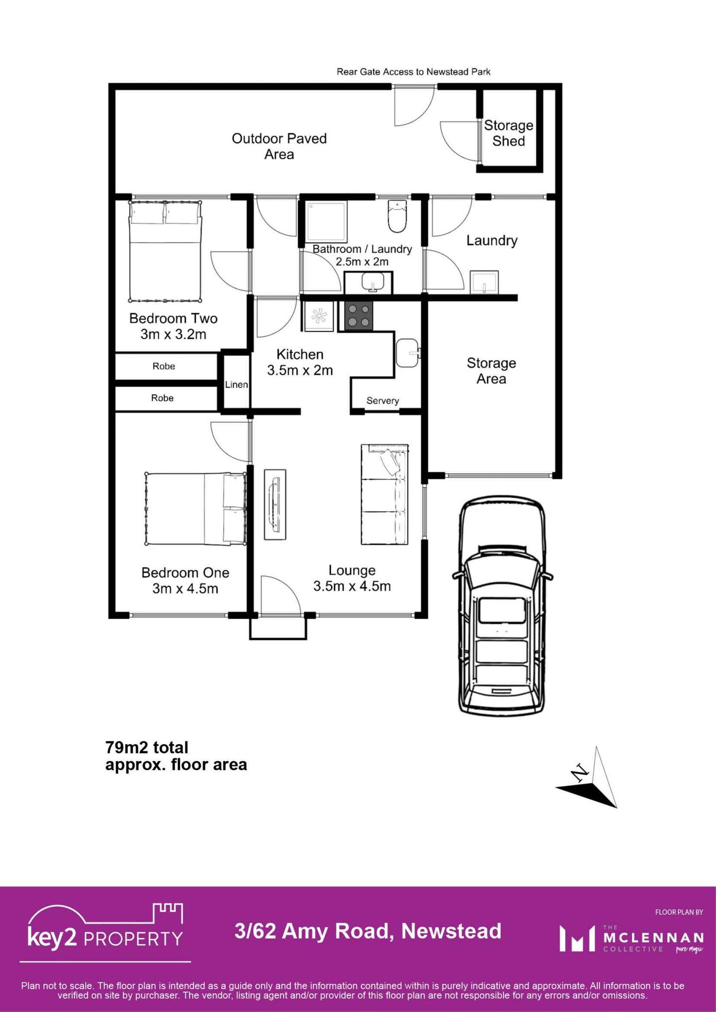 Floorplan of Homely unit listing, 3/62 Amy Road, Newstead TAS 7250
