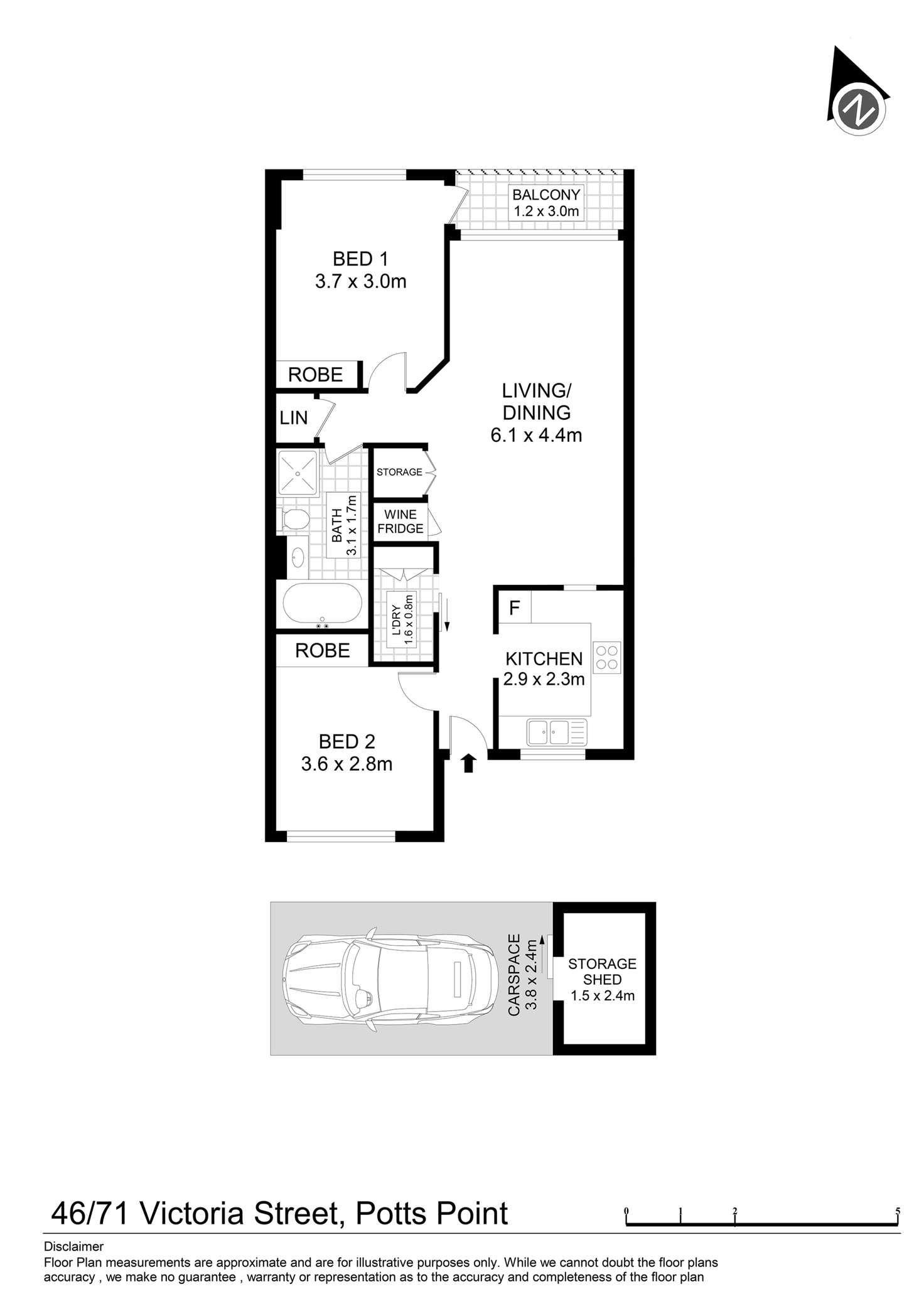 Floorplan of Homely apartment listing, 46/71 Victoria Street, Potts Point NSW 2011