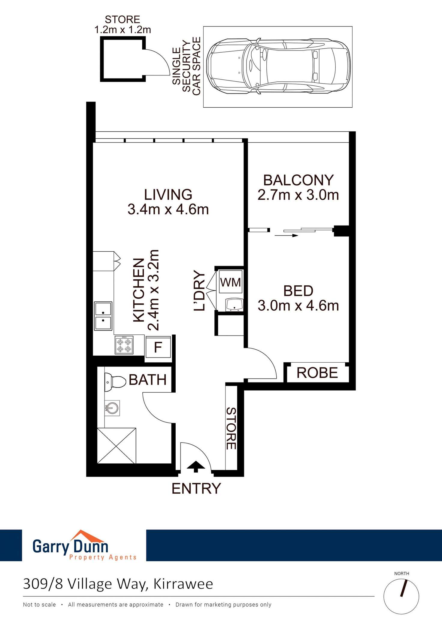 Floorplan of Homely unit listing, 309/8 Village Place, Kirrawee NSW 2232