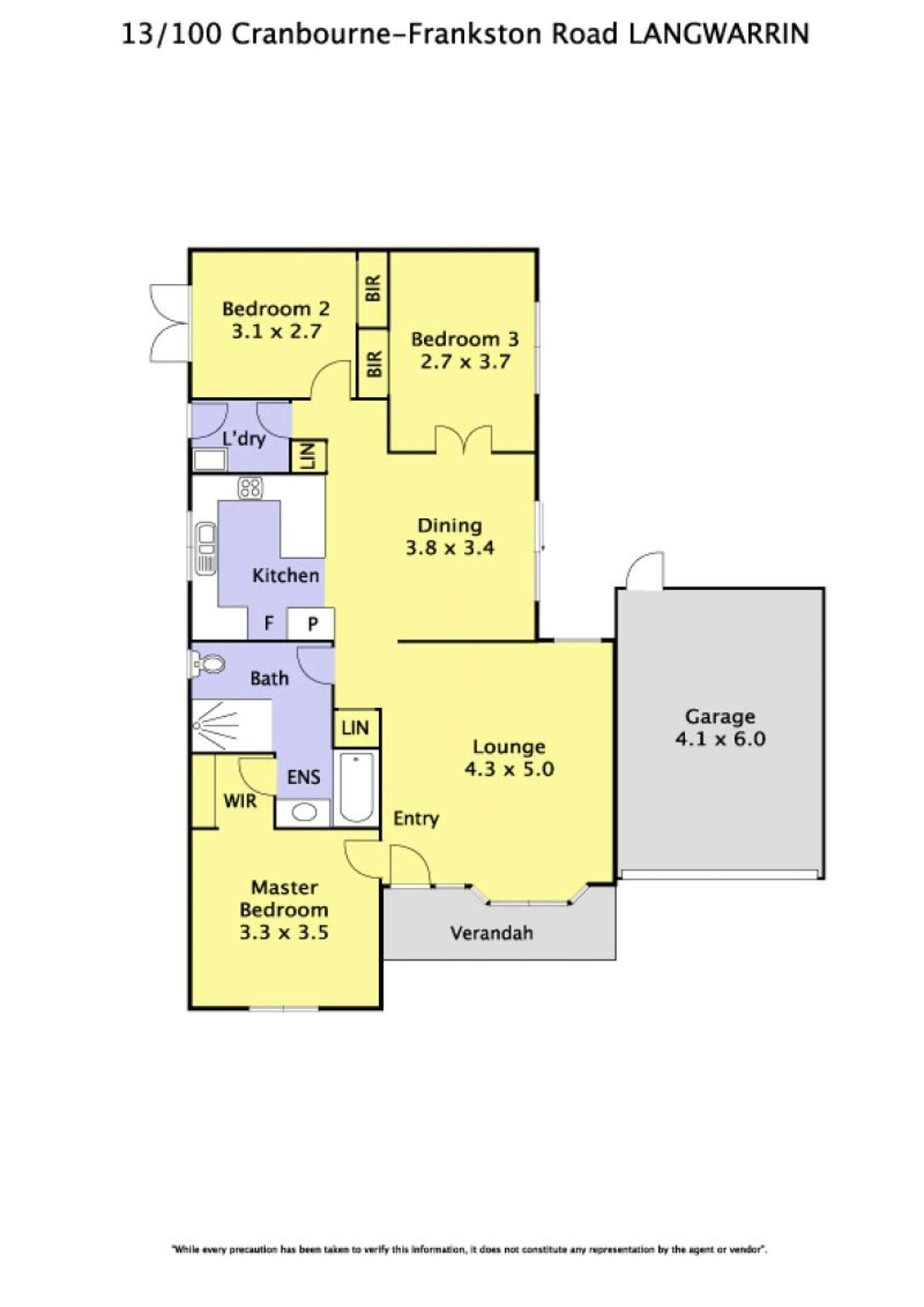 Floorplan of Homely unit listing, 13/100 Cranbourne-Frankston Road Service Road, Langwarrin VIC 3910
