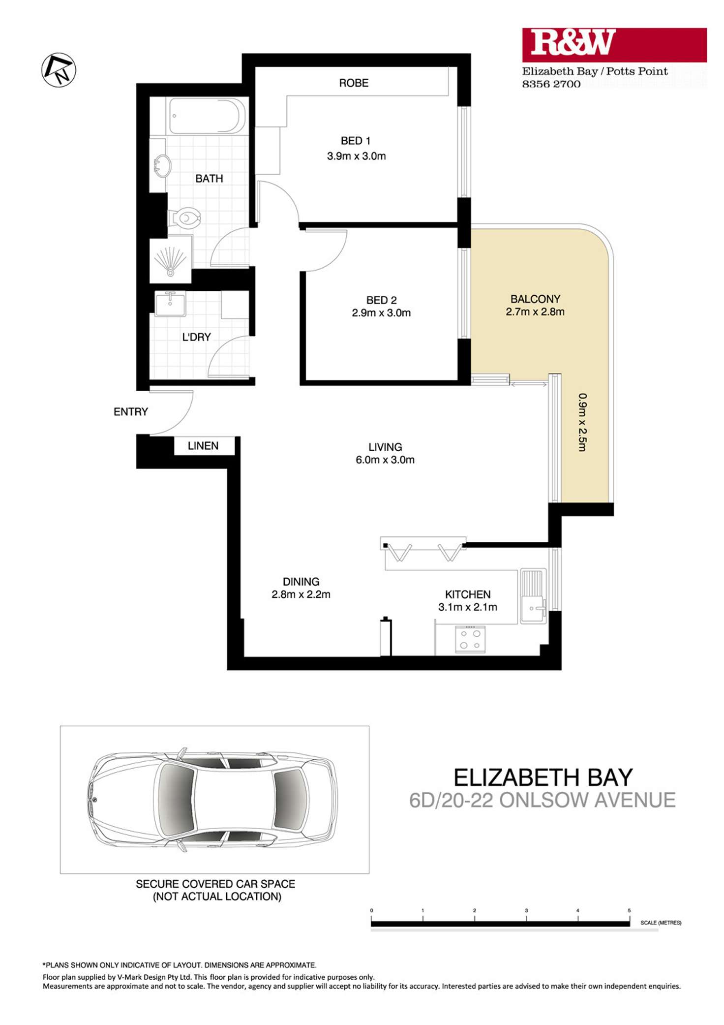 Floorplan of Homely apartment listing, 6D/20-22 Onslow Avenue, Elizabeth Bay NSW 2011