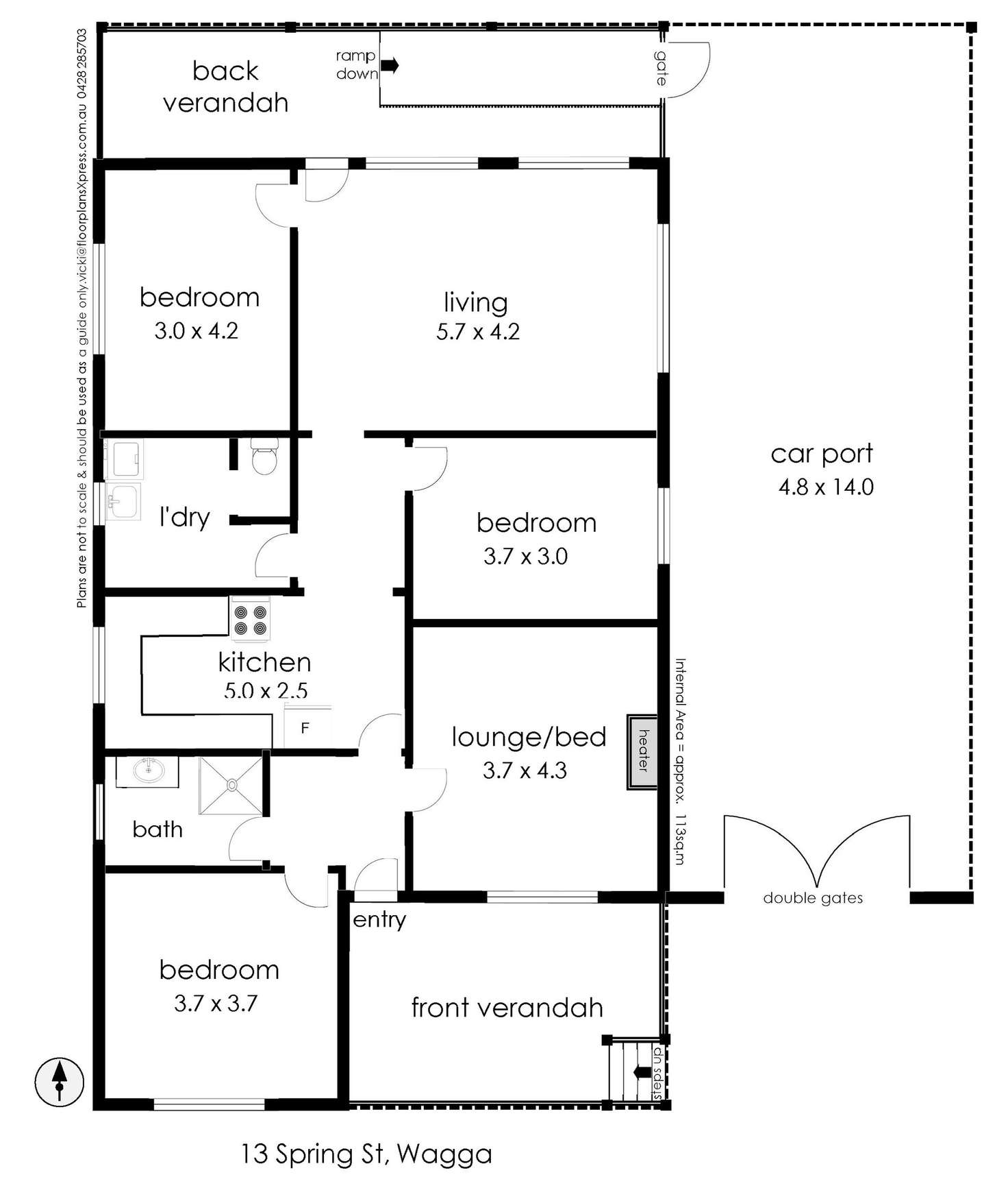 Floorplan of Homely house listing, 13 Spring Street, Wagga Wagga NSW 2650