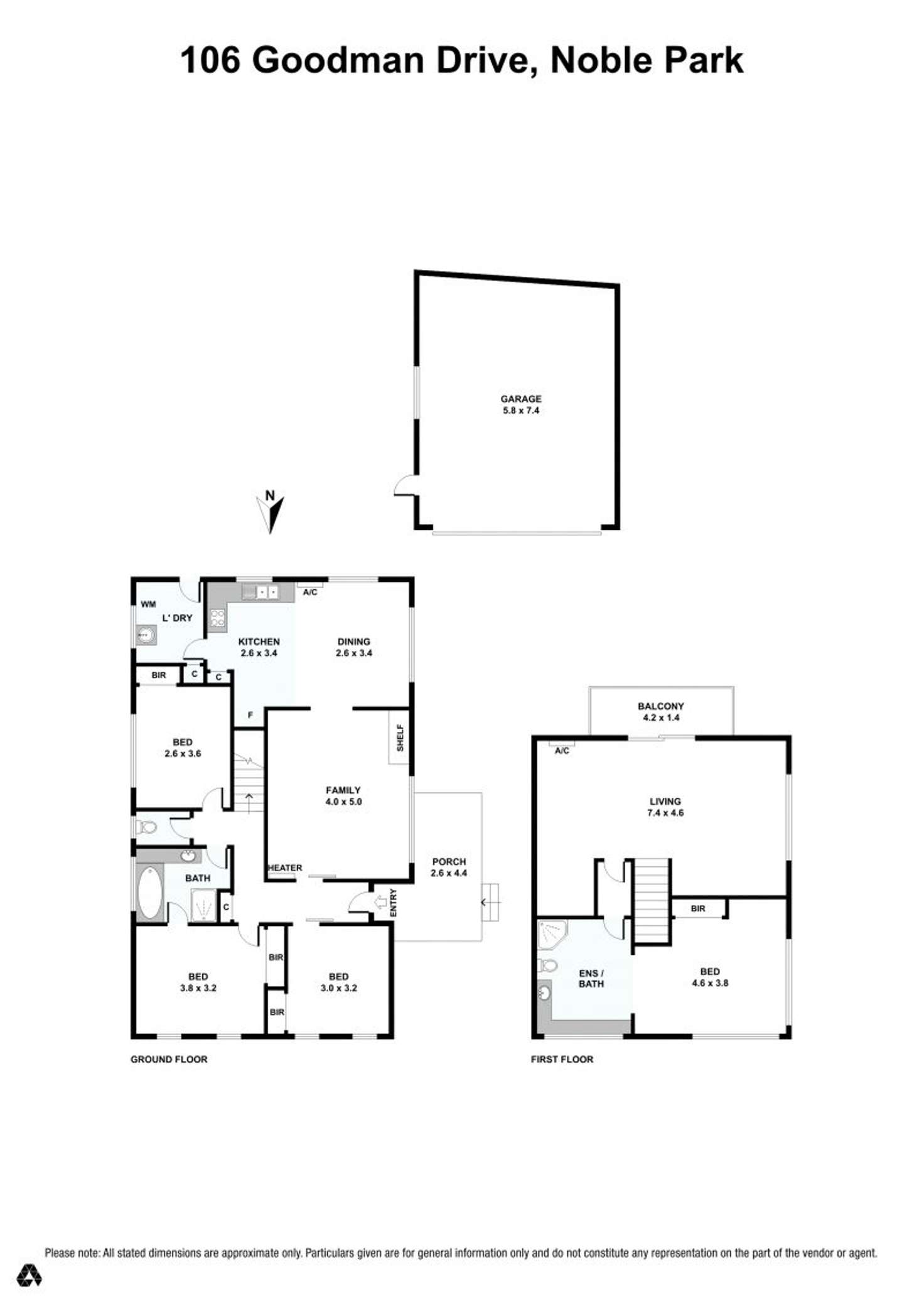 Floorplan of Homely house listing, 106 Goodman Drive, Noble Park VIC 3174