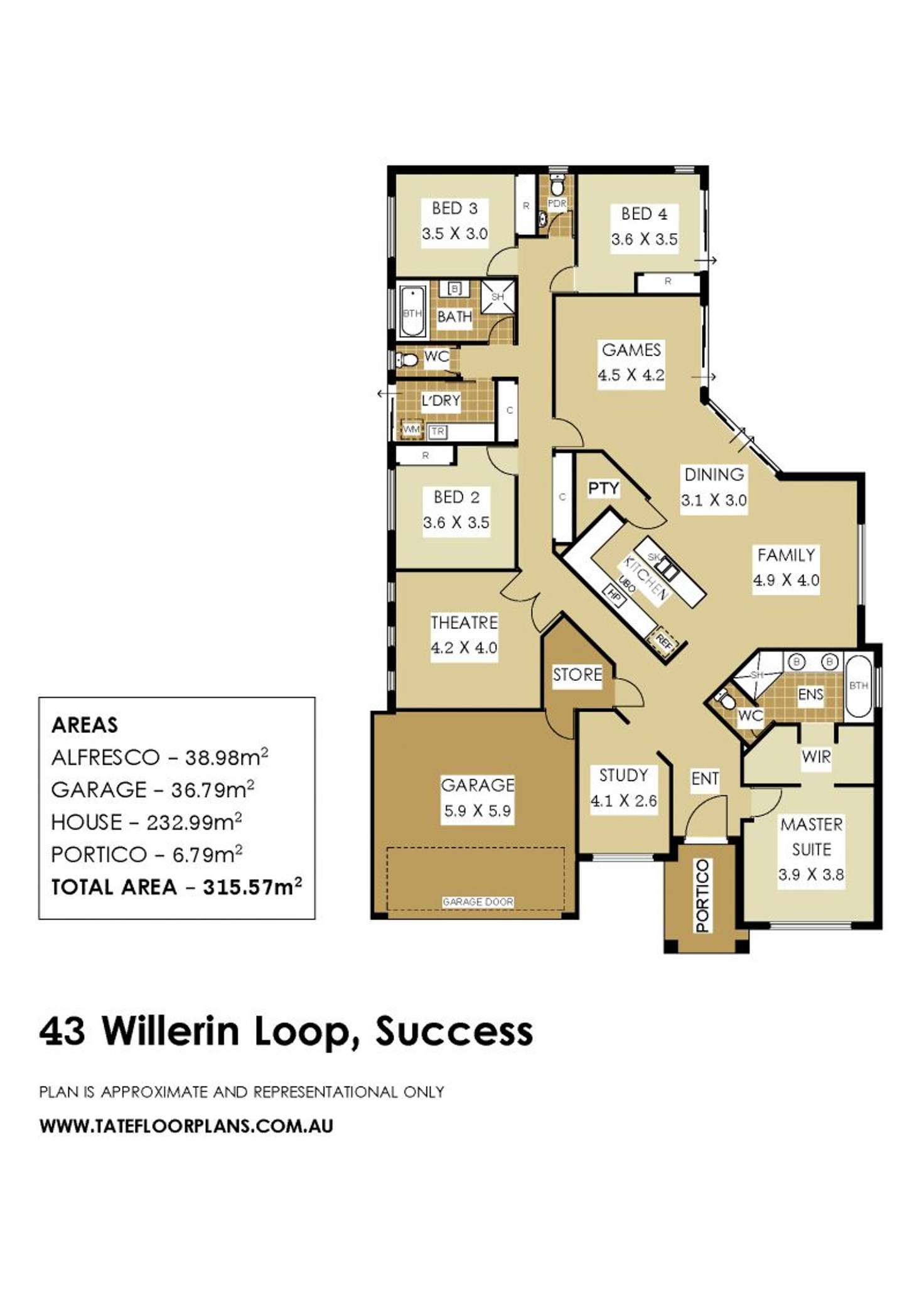 Floorplan of Homely house listing, 43 Willerin Loop, Success WA 6164