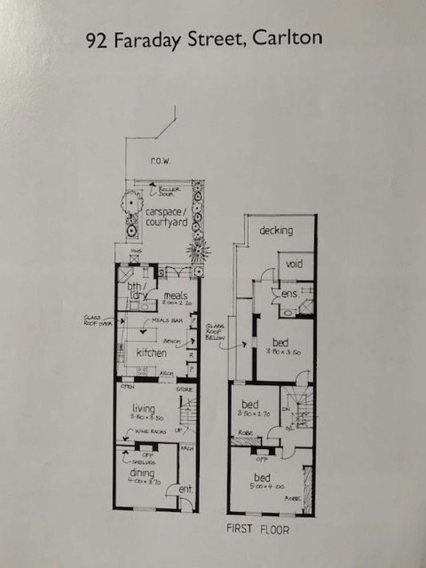 Floorplan of Homely house listing, 92 Faraday St, Carlton VIC 3053